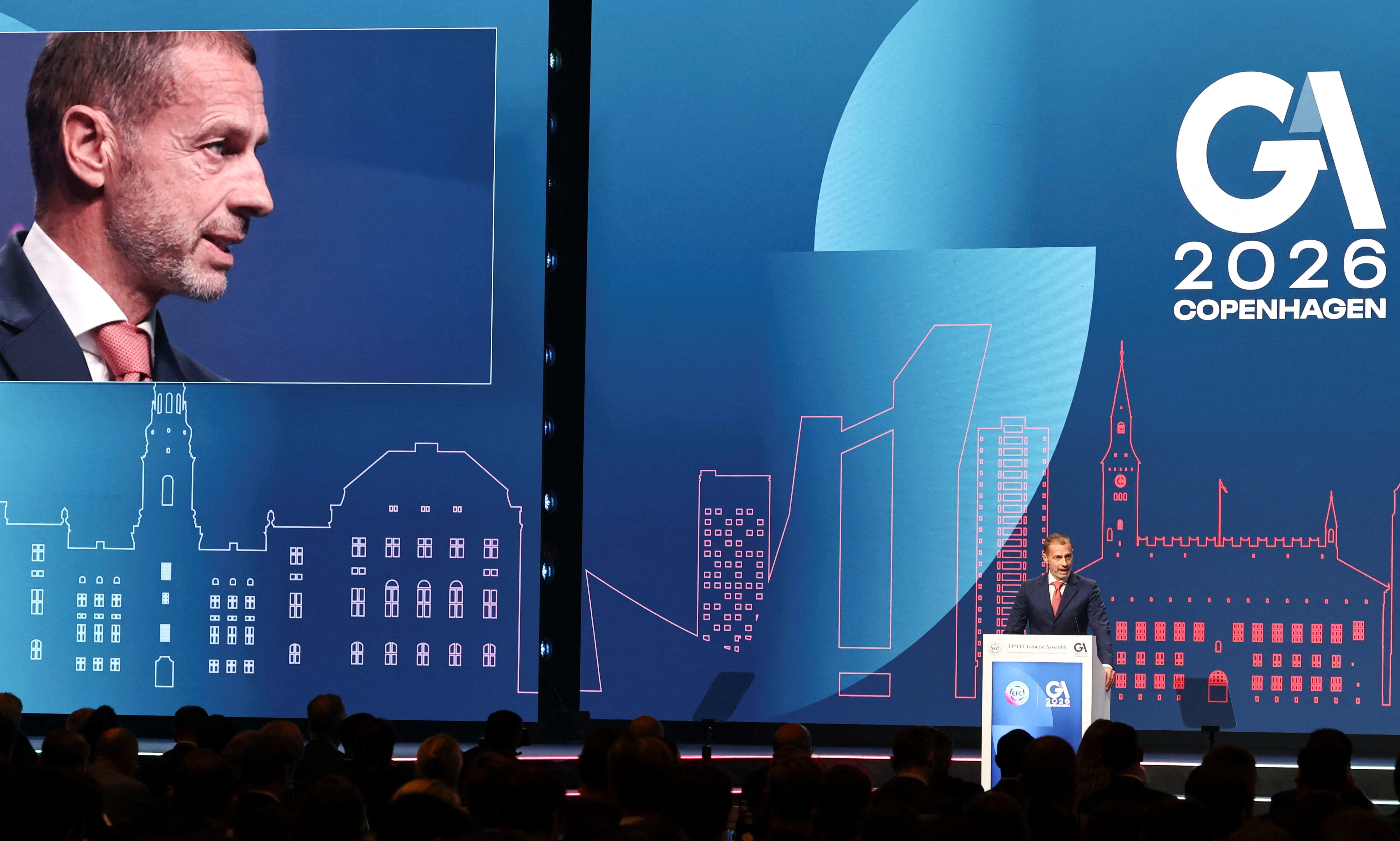 Aleksander Ceferin was speaking in Copenhagen to European clubs