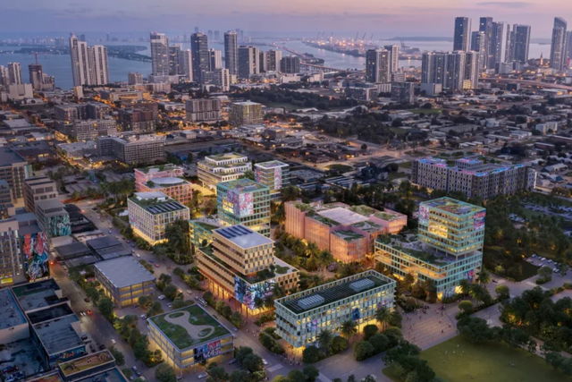 A rendering showing what Carnegie Mellon University's new campus in Miami's Wynwood neighborhood might look like when it opens in 2028