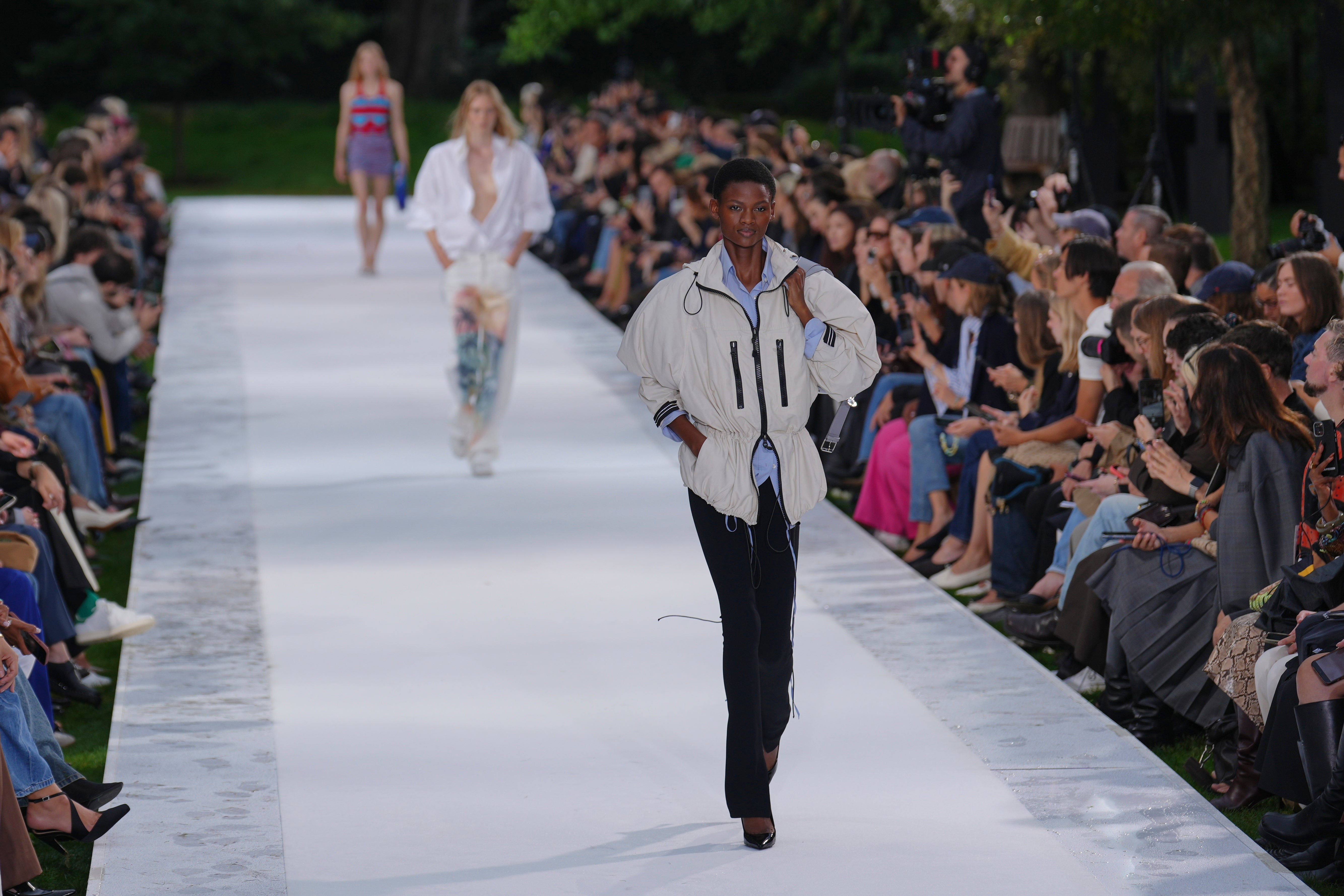 Some jackets were reimagined with practical zips and drawstrings (Aurelien Morissard/AP) (AP)