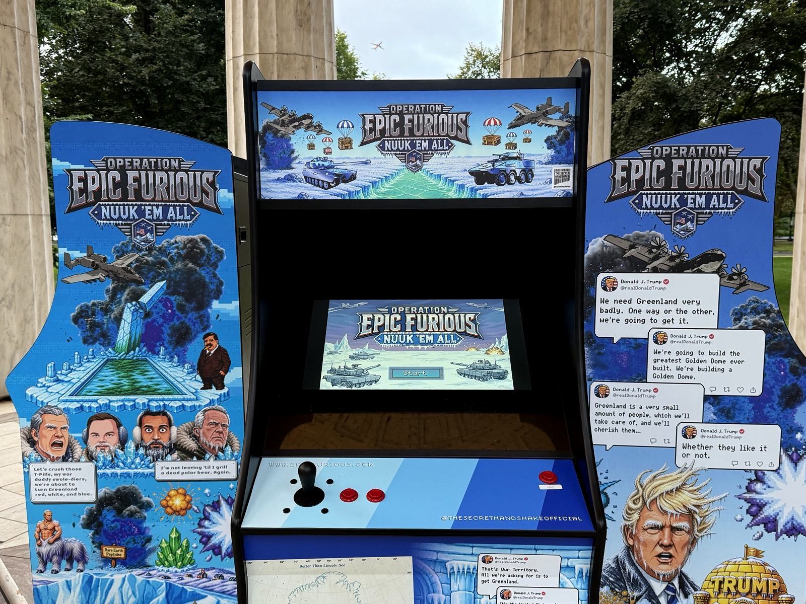 The game was installed after the US, Greenland and Denmark signed a security deal, allowing the US to establish more military bases on the Arctic island