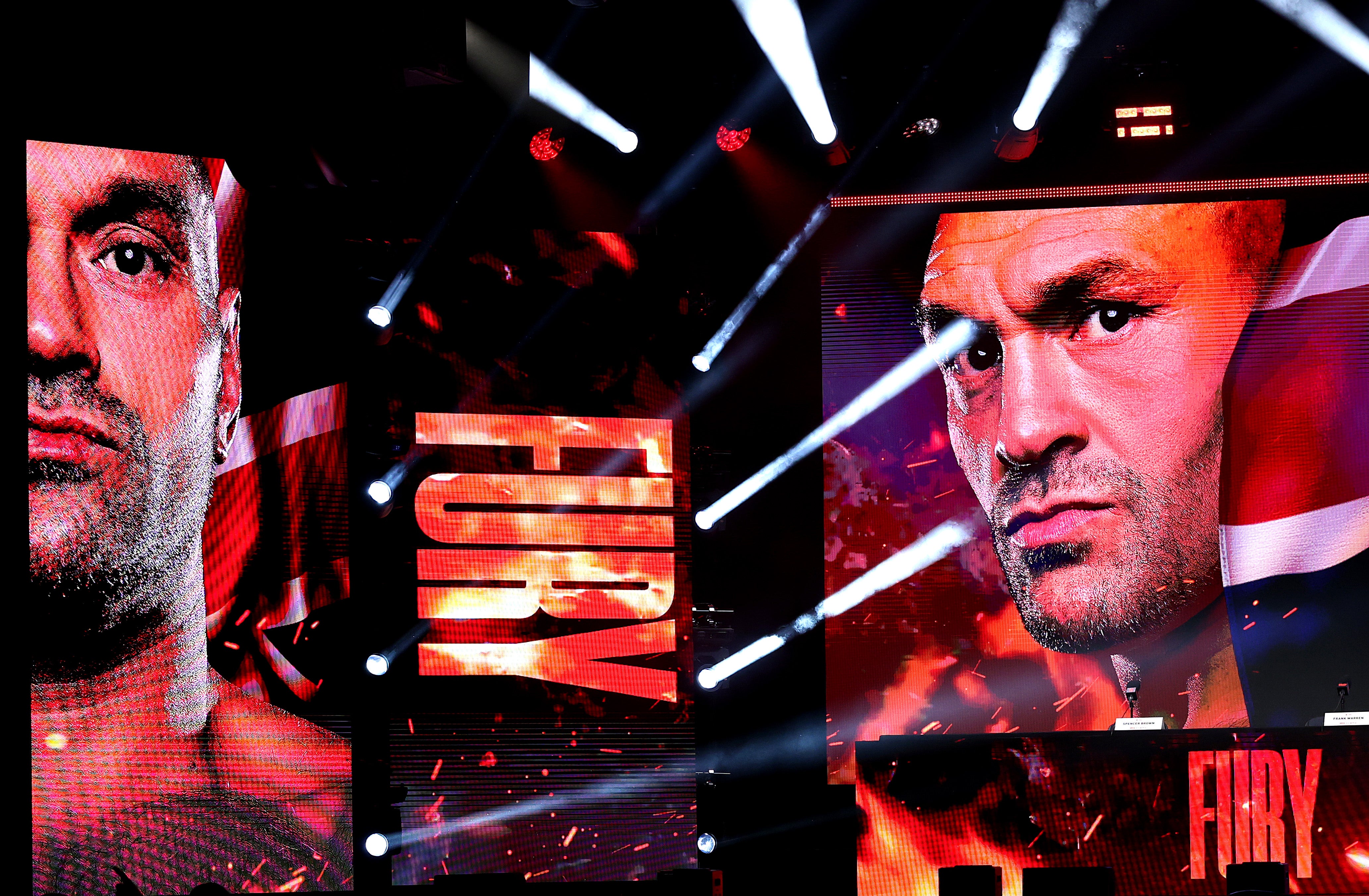 A general view of branding before the announcement for the upcoming Tyson Fury vs. Anthony Joshua fight (Getty)