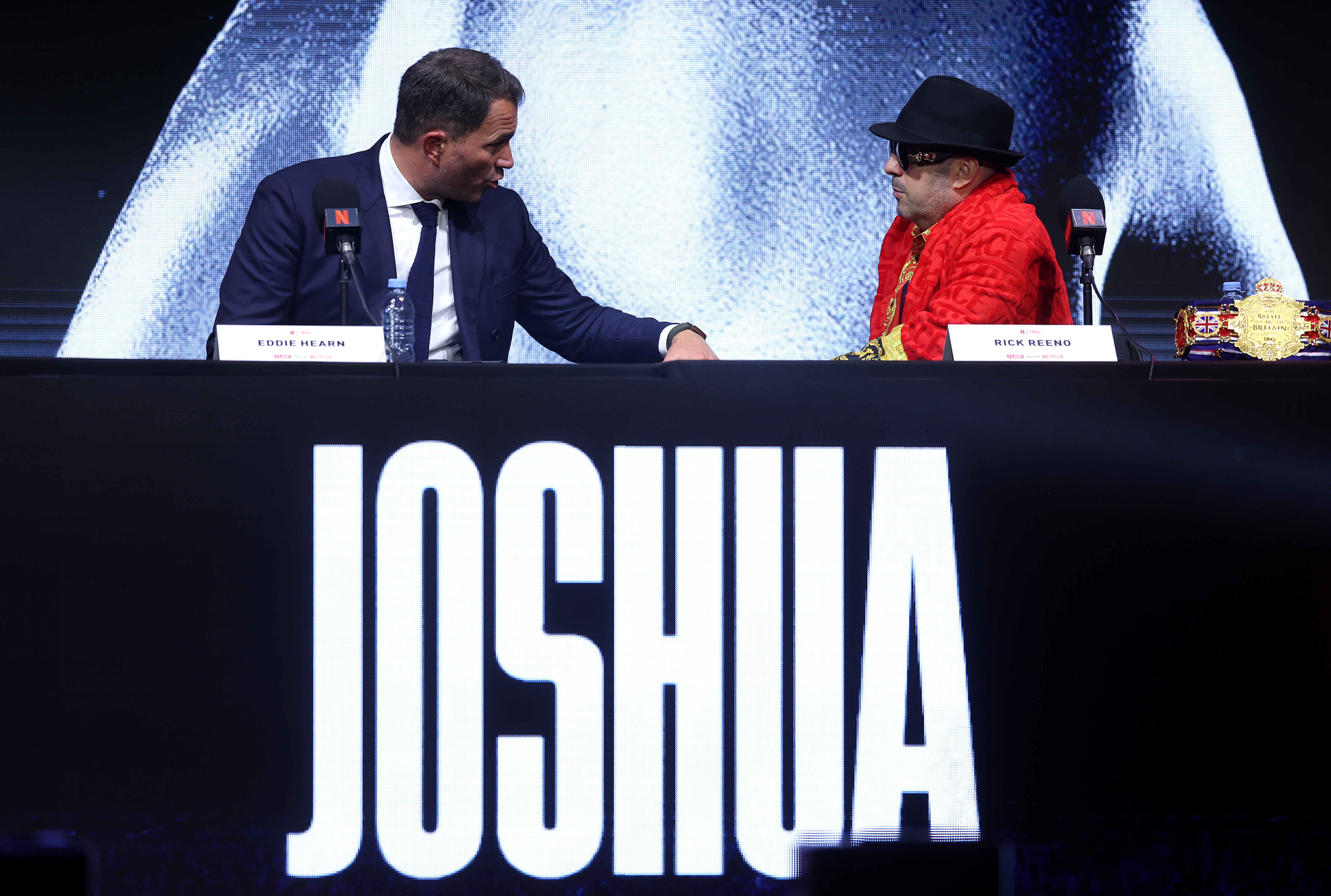 Eddie Hearn, Chairman of Matchroom Sport, and Rick Reeno, CEO of Ring Magazine talk (Getty)