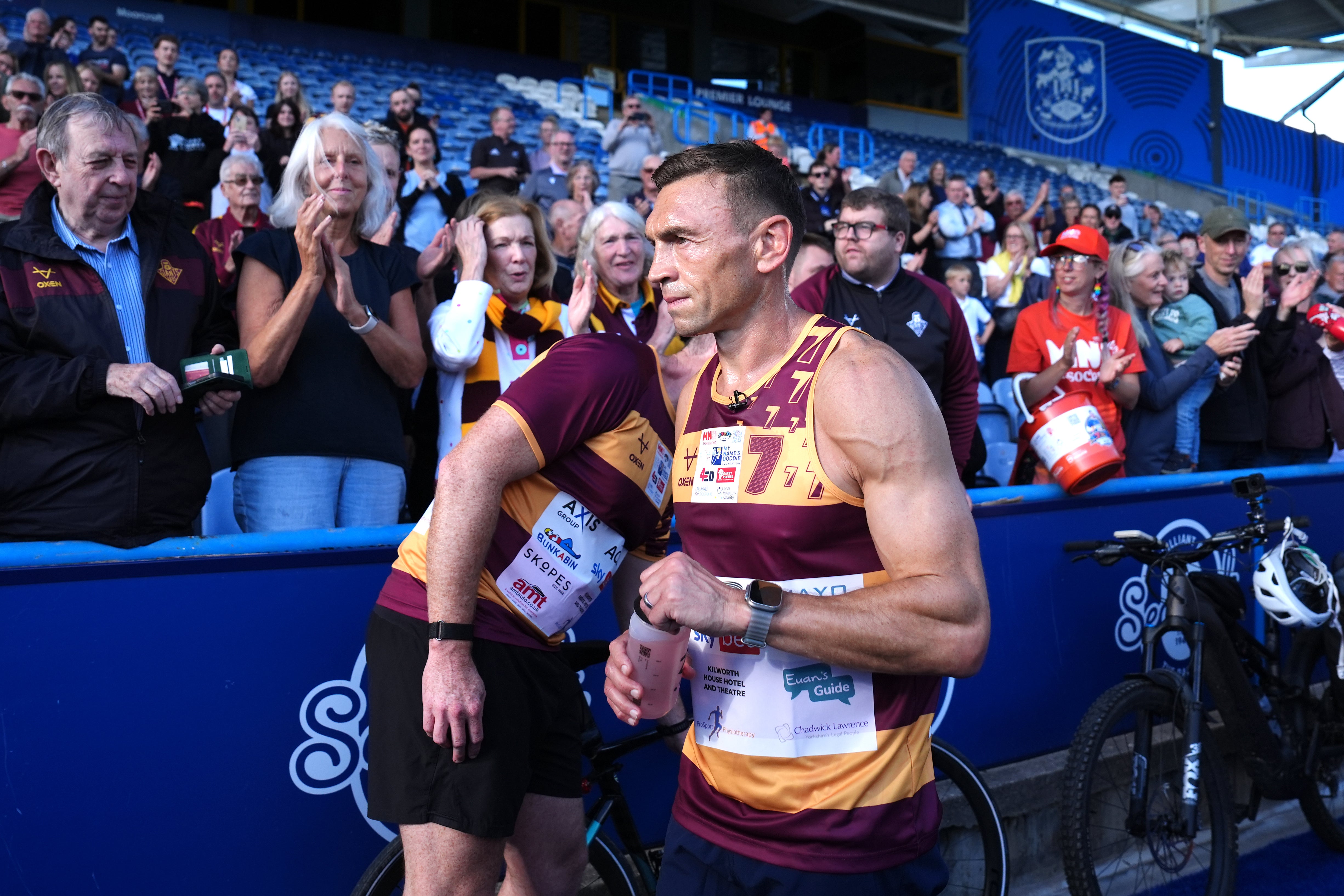 Sir Kevin Sinfield received a standing ovation at Huddersfield (Annabel Lee-Ellis/PA)