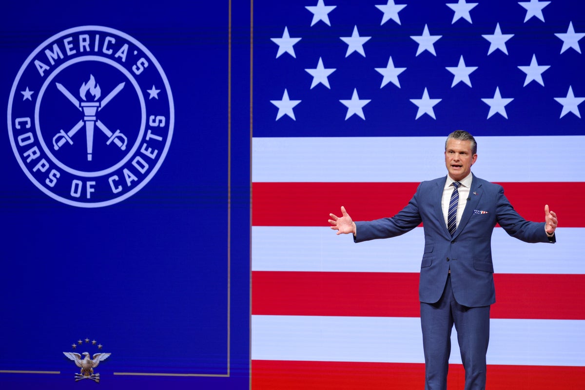 Pete Hegseth spiraled into religious fervor while shouting about killer bots in eye-opening ‘State of the Force’ speech