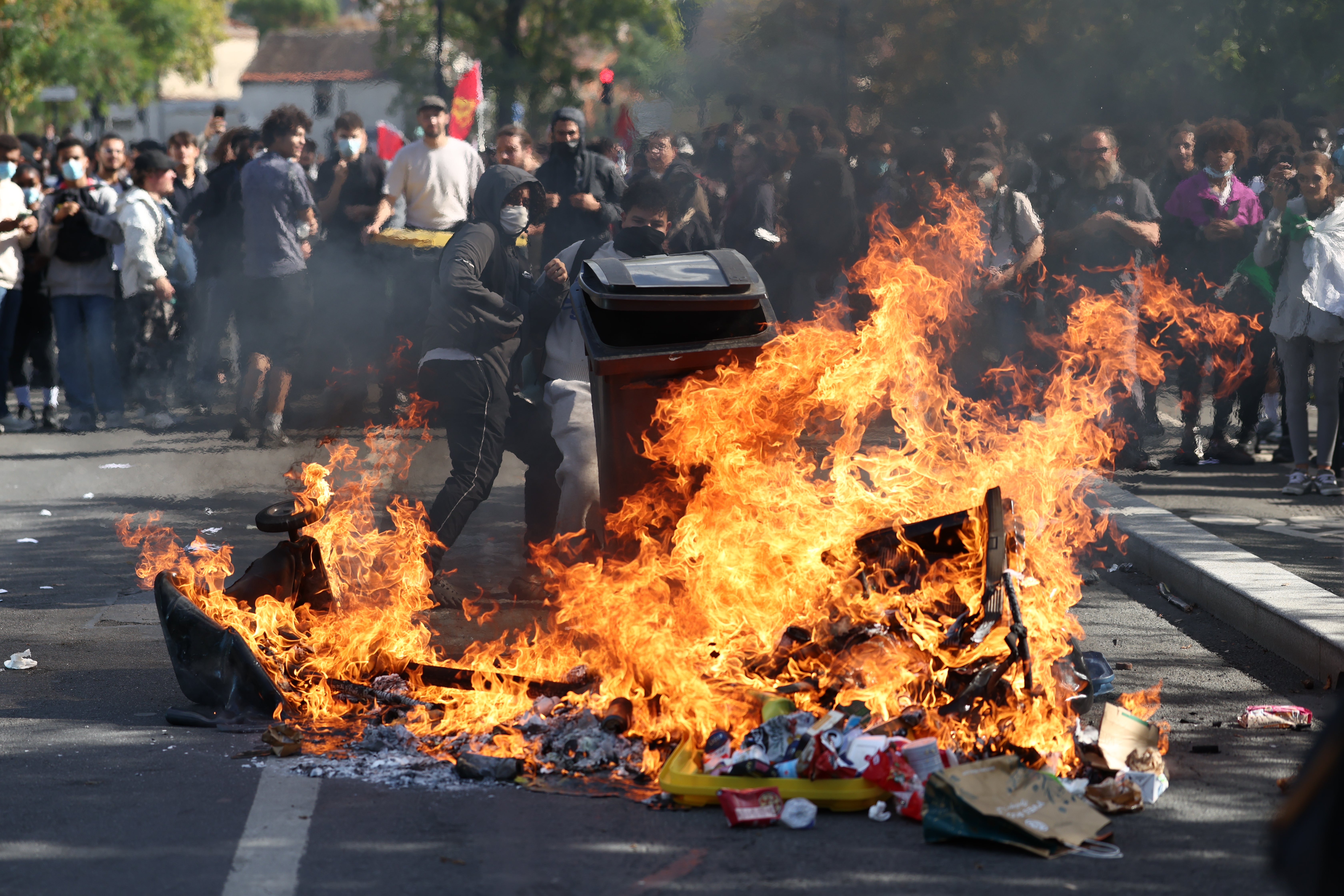 Dozens of teachers have been injured in the chaos