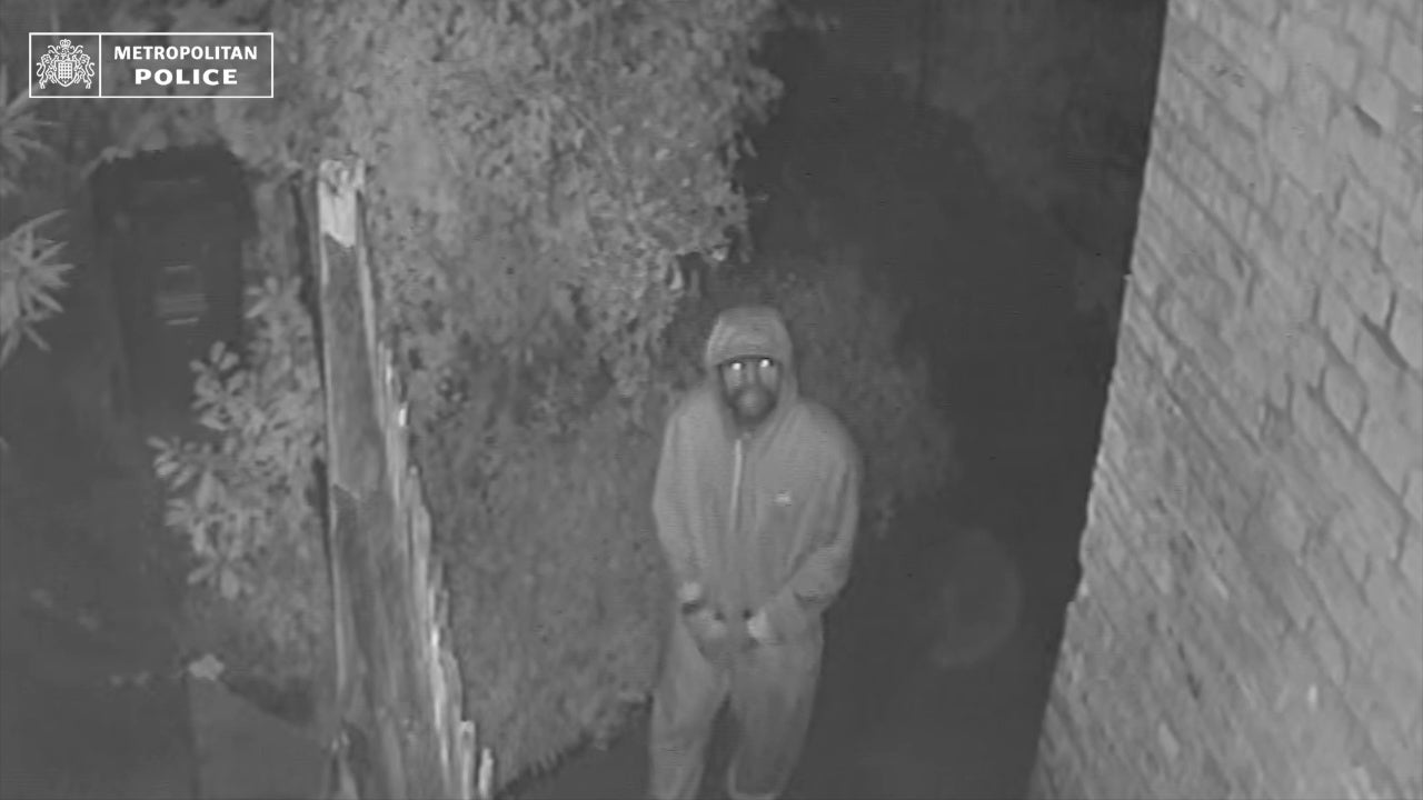 Ashley Malcolm outside the home of John Burke on the night of the burglary