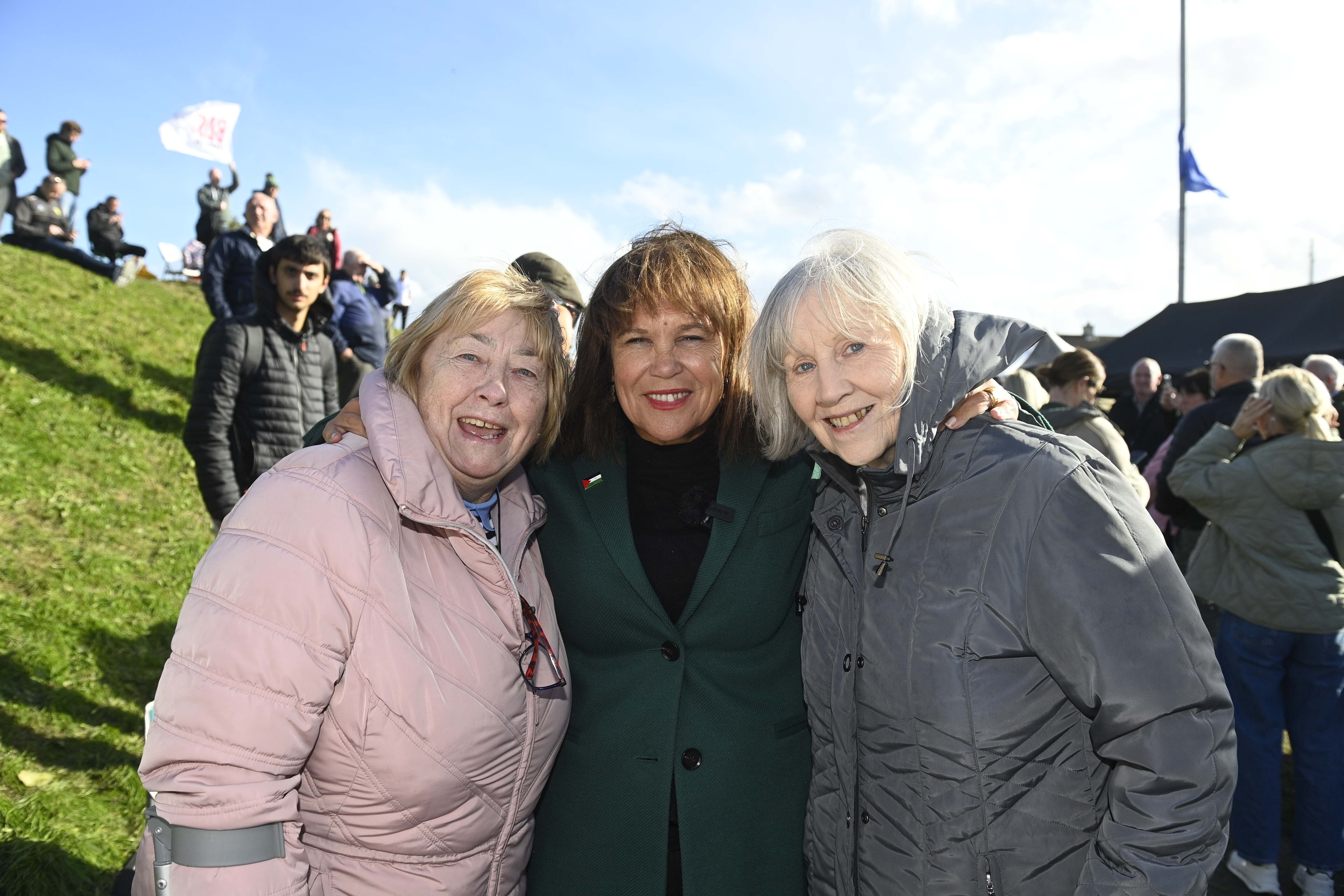 Sinn Féin President Mary Lou McDonald, centre, meets with locals on the Garvaghy Road (Mark Marlow/PA) (PA Wire)