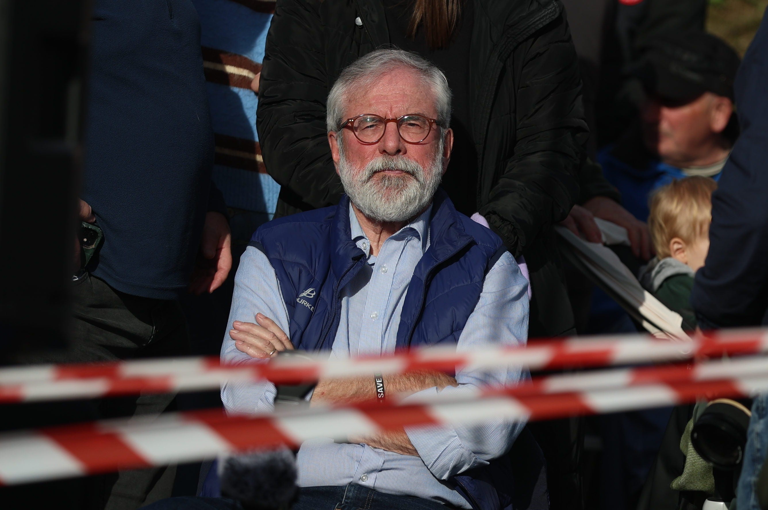 Former Sinn Féin president Gerry Adams on Garvaghy Road, Portadown on Thursday. (Liam McBurney/PA) (PA Wire)