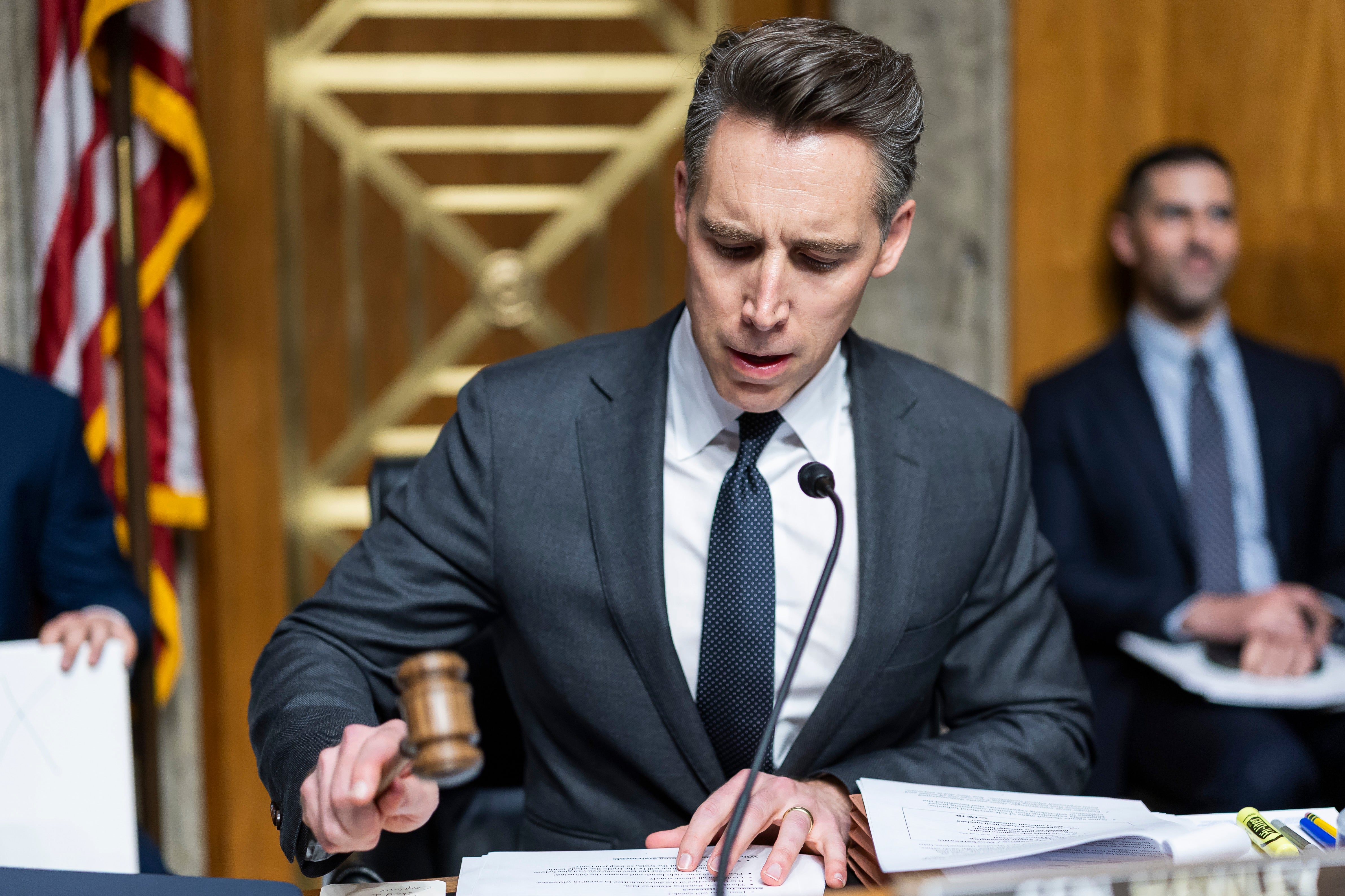 Sen. Josh Hawley (R-MO) held a Senate Homeland Security Subcommittee hearing on AI earlier this week (Getty(Photo by Finn Gomez/Getty Images))
