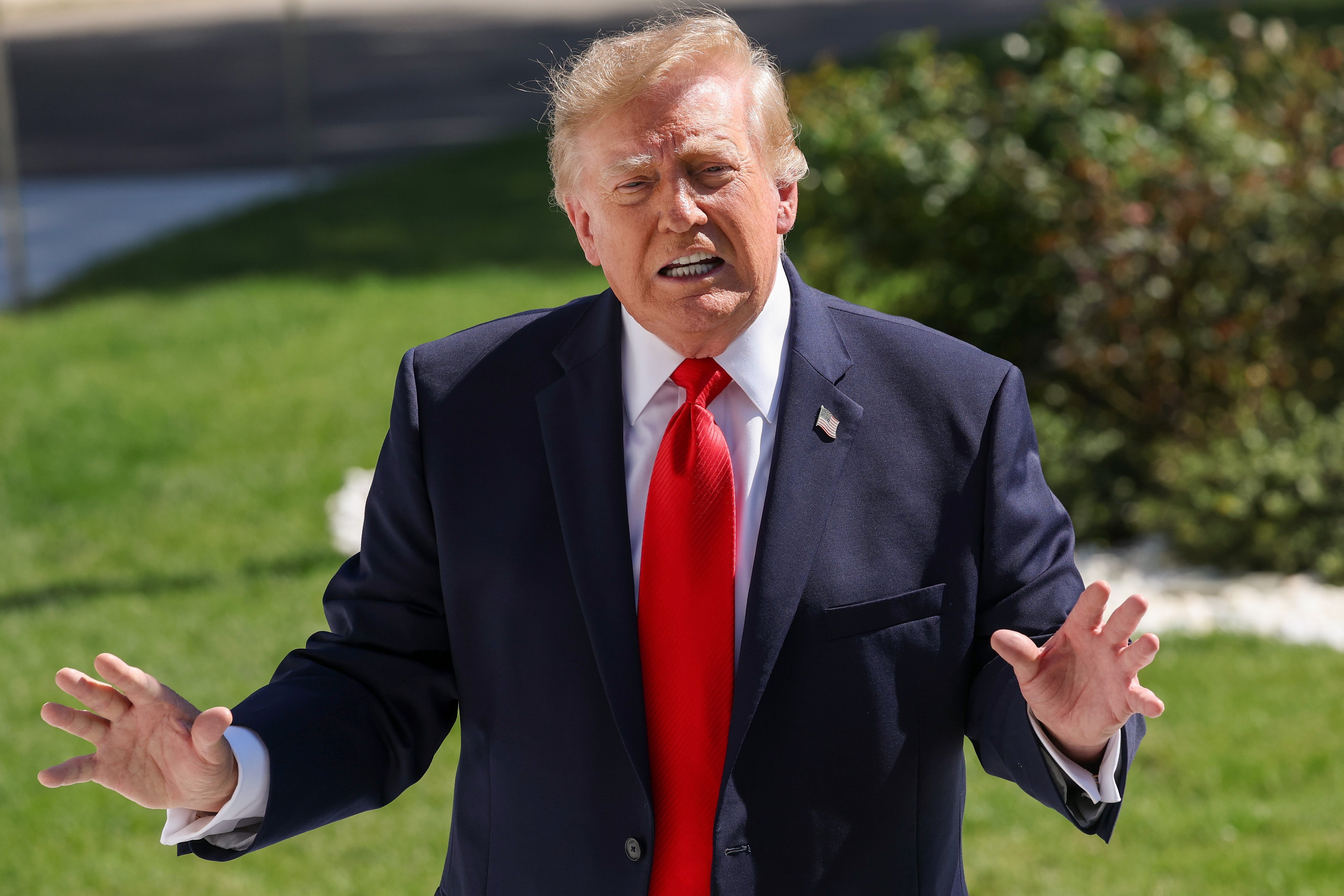 Trump kept his comments on the case brief as he spoke to the press at the White House before departing for Texas and Oklahoma