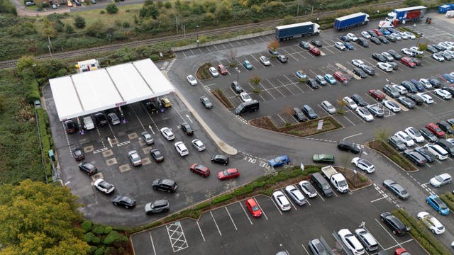 Motorists queue for fuel at Costco in Coventry as the price of a litre of diesel hit a record high