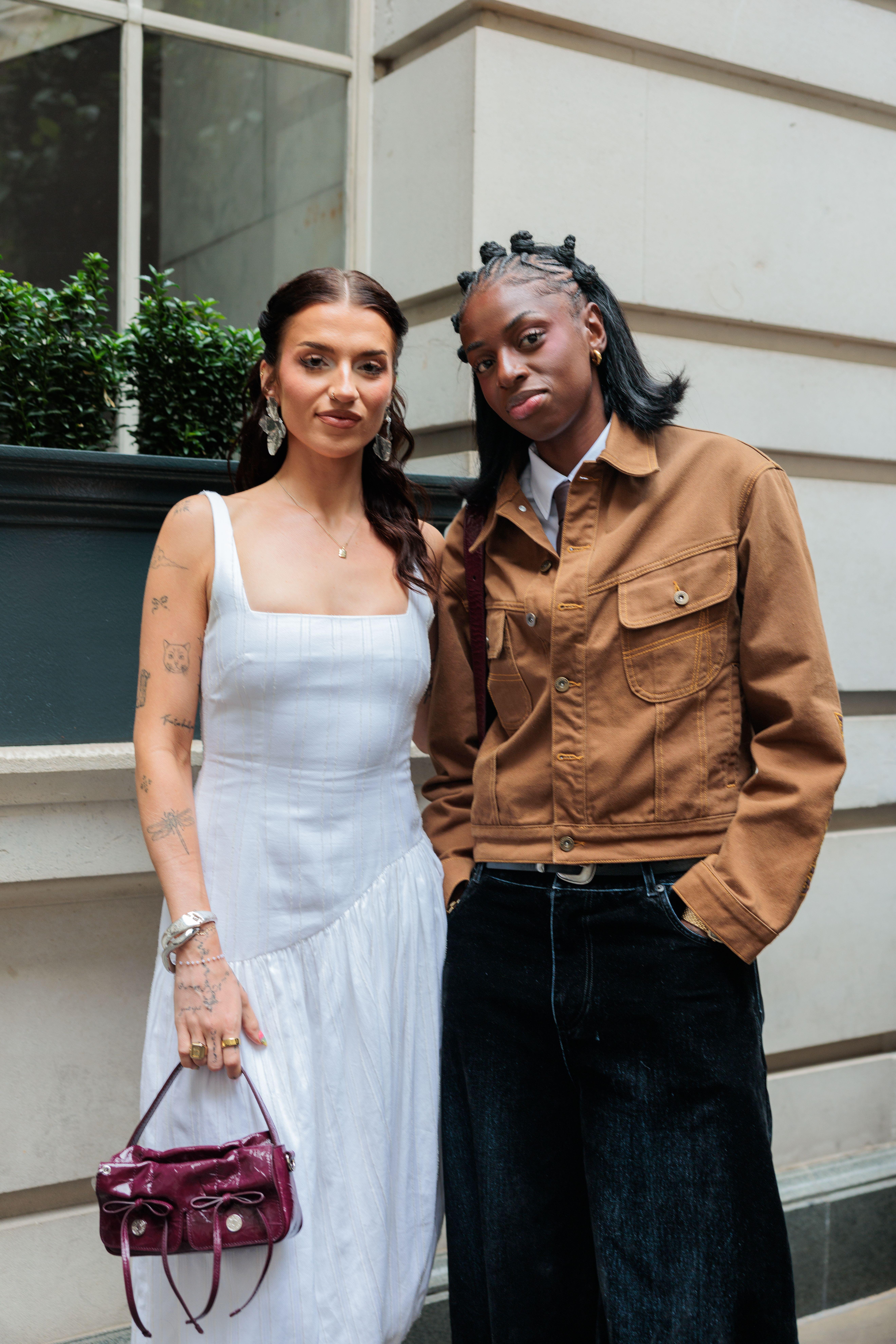 Cat Burns (right) and Sarah New at he Ahluwalia show in London (Alamy/PA)
