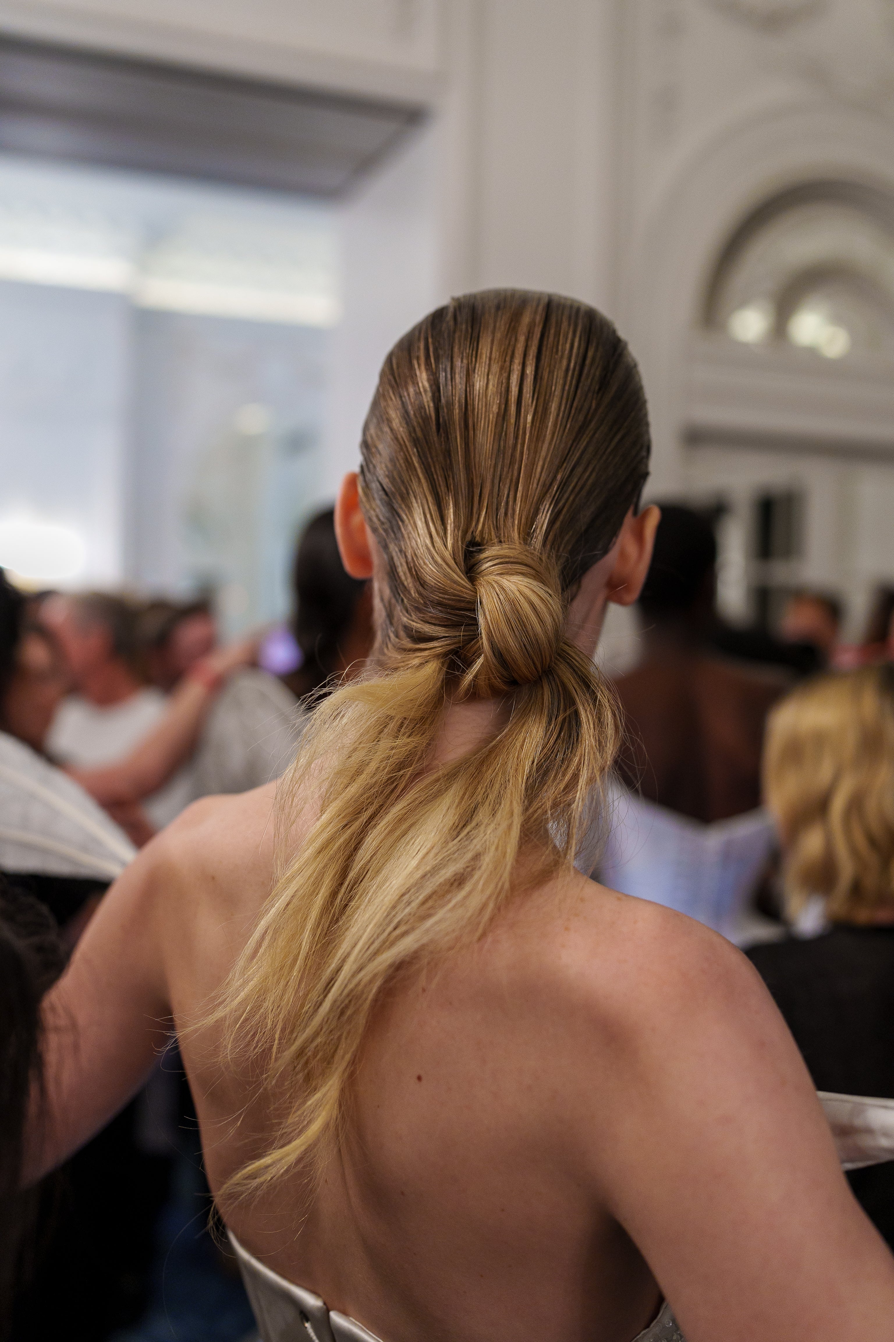 The low ponytails created by Anna Cofone at Harris Reed (Joss Wild for Authentic Beauty Concept/PA)