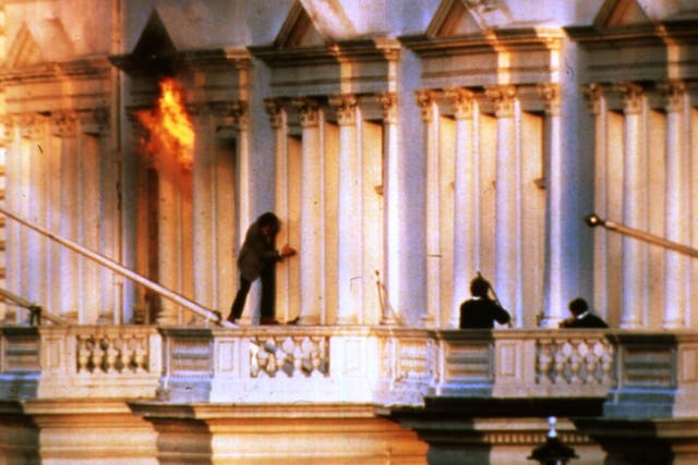 When gunmen from Iran's Arab minority shot two of their nineteen hostages held at the Iranian Embassy in London, tear gas was fired into the building and the Special Air Service stormed the rooms where the hostages were held
