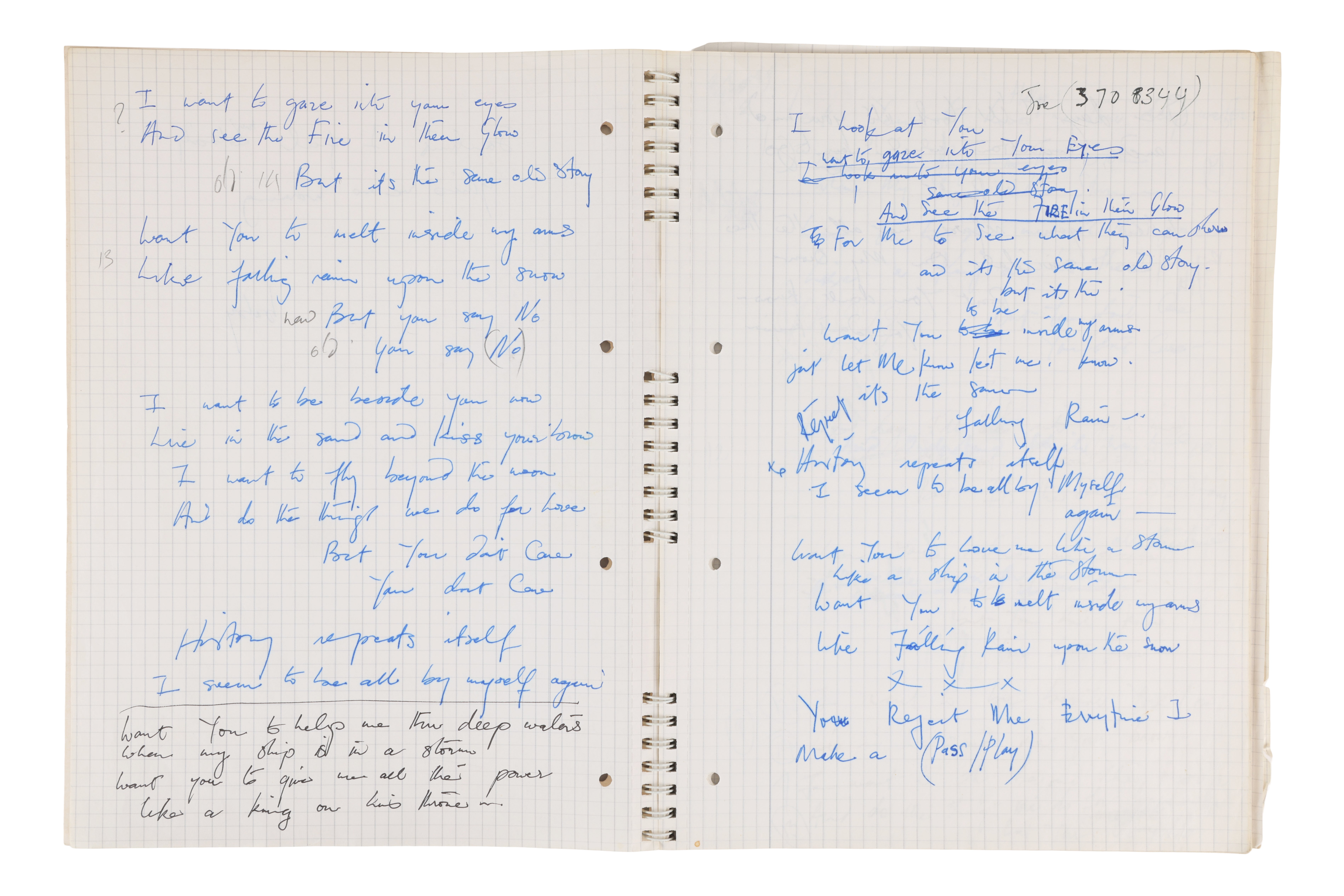 A notebook containing Freddie Mercury's song lyrics which has sold for £277,000 at auction (PA)