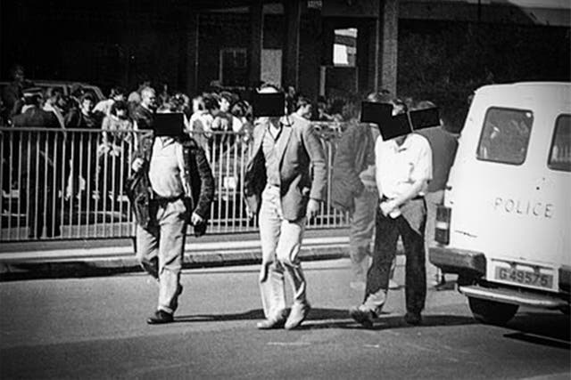 SAS operatives leave the scene where three IRA members were shot dead in Gibraltar, 1988 in Operation Flaviu