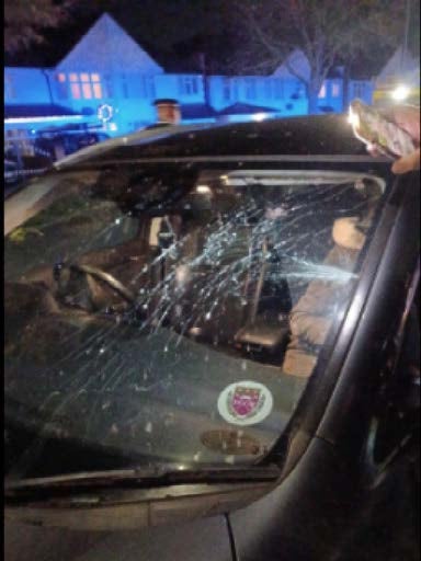 The improvised explosive device (IED) damaged cars and property up to 100 metres away, with shrapnel striking the outside of a child’s bedroom