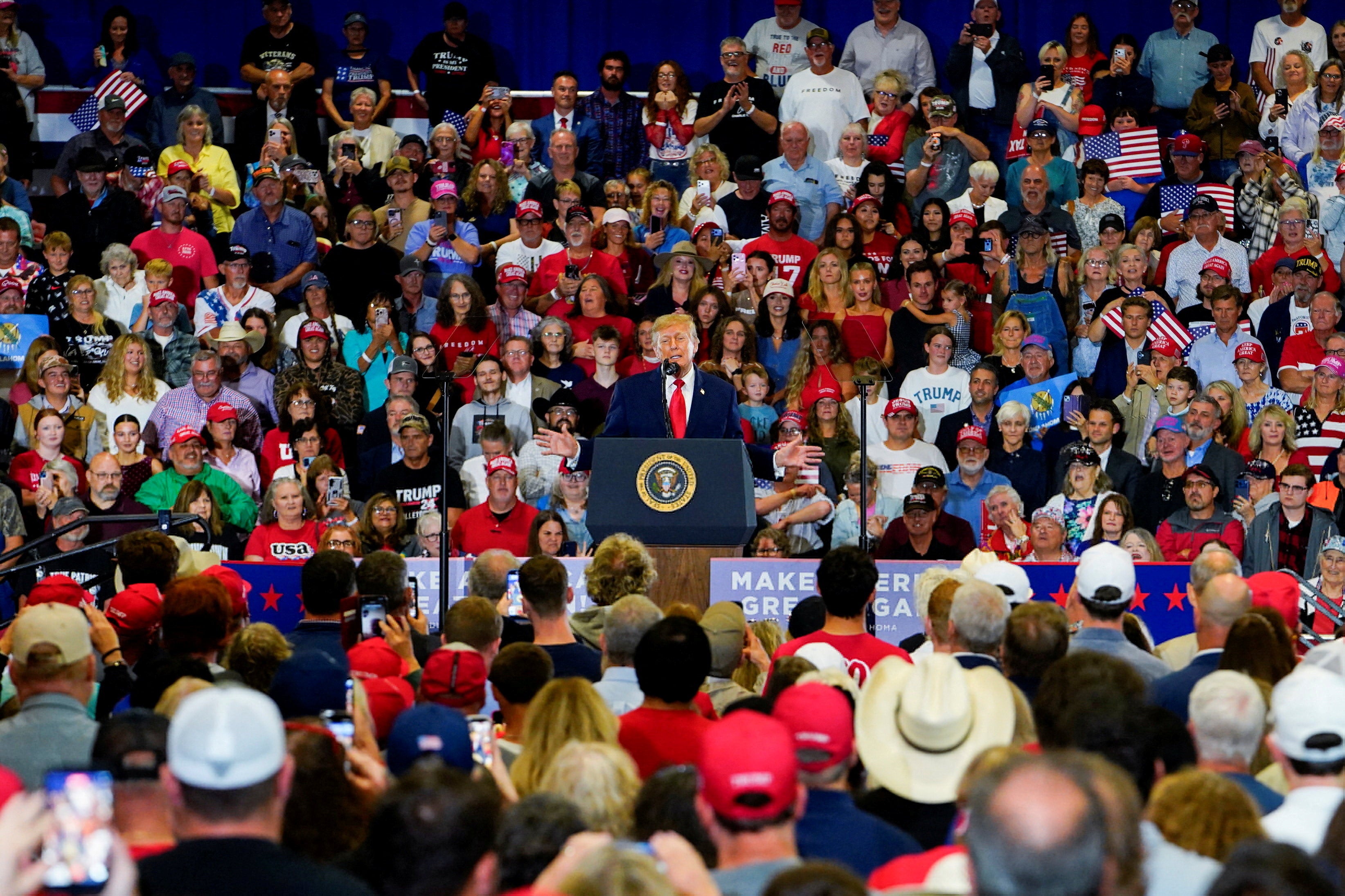 Trump is pleading with supporters to ‘pretend’ he’s on the ballot, but he’s facing record-low favorability and his presence on the campaign trial may be toxic to Republicans looking to save themselves (Reuters)
