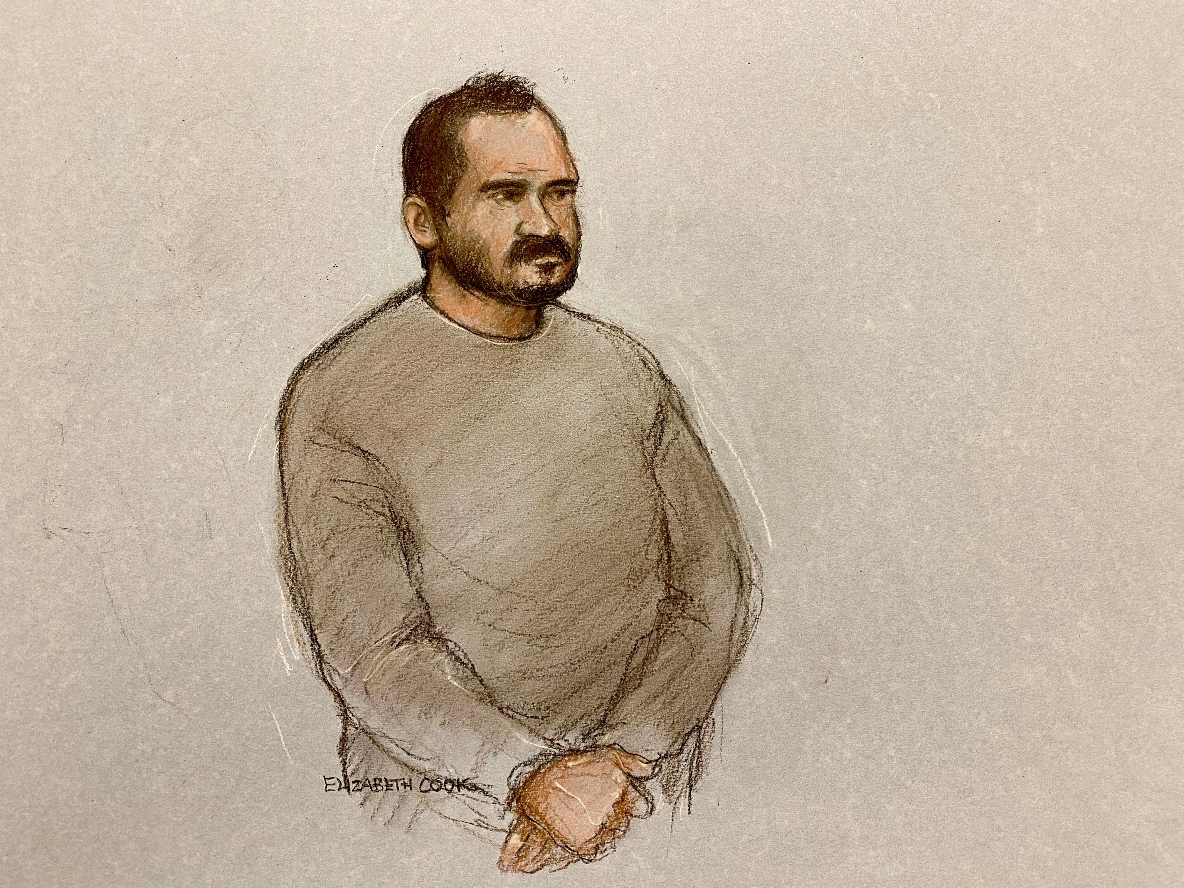 Court artist sketch of Joshua Kerry at an earlier hearing (Elizabeth Cook/PA) (PA Wire)