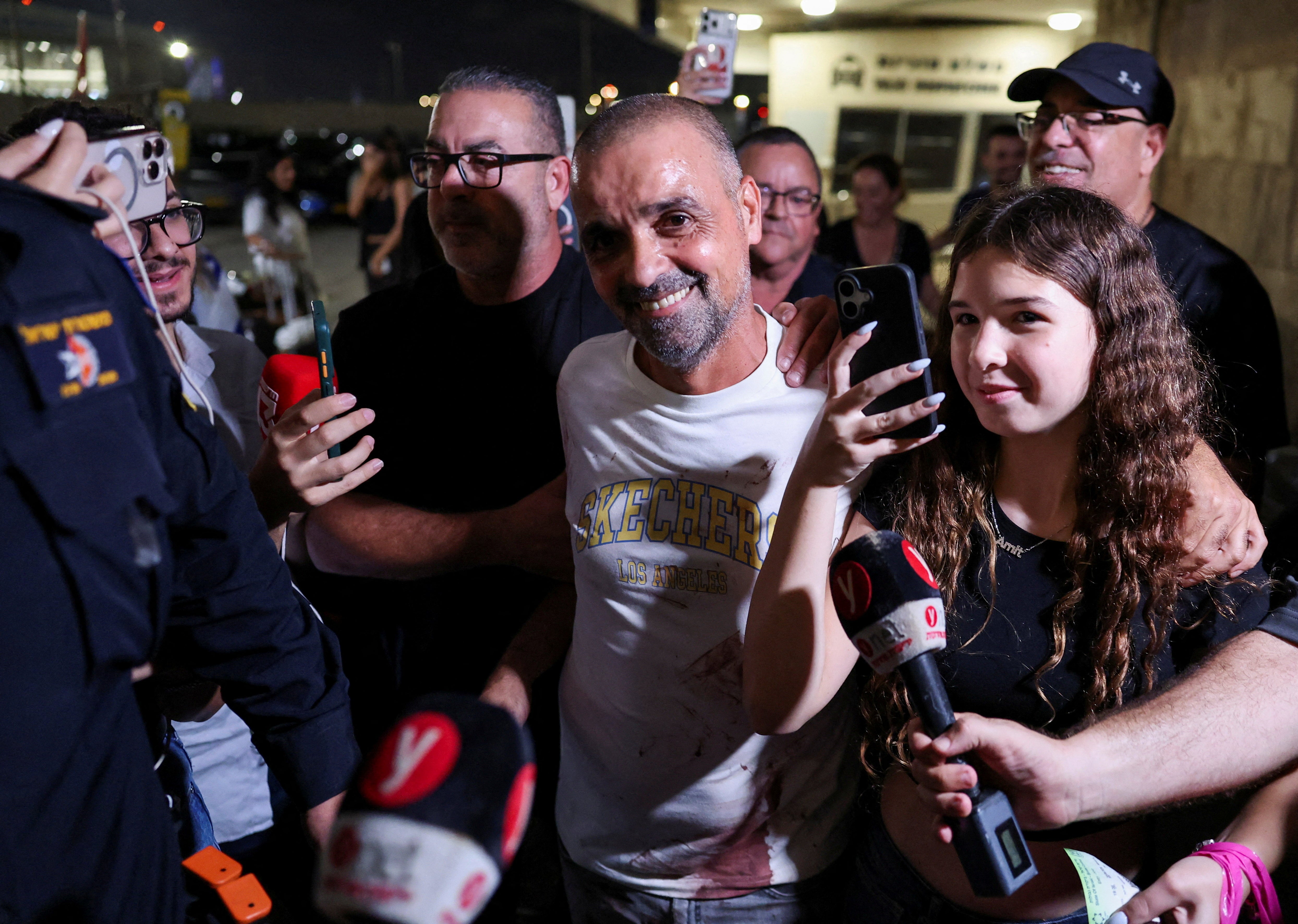 Yaniv Hayun, one of the men who helped incapacitate the attacker (Reuters)