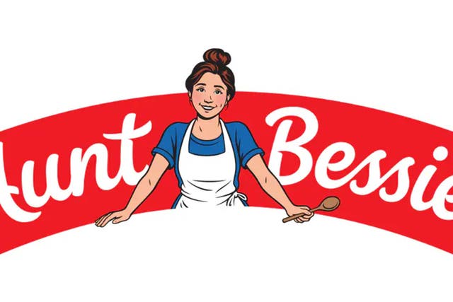 The branding features a younger ‘open-armed Aunt Bessie’