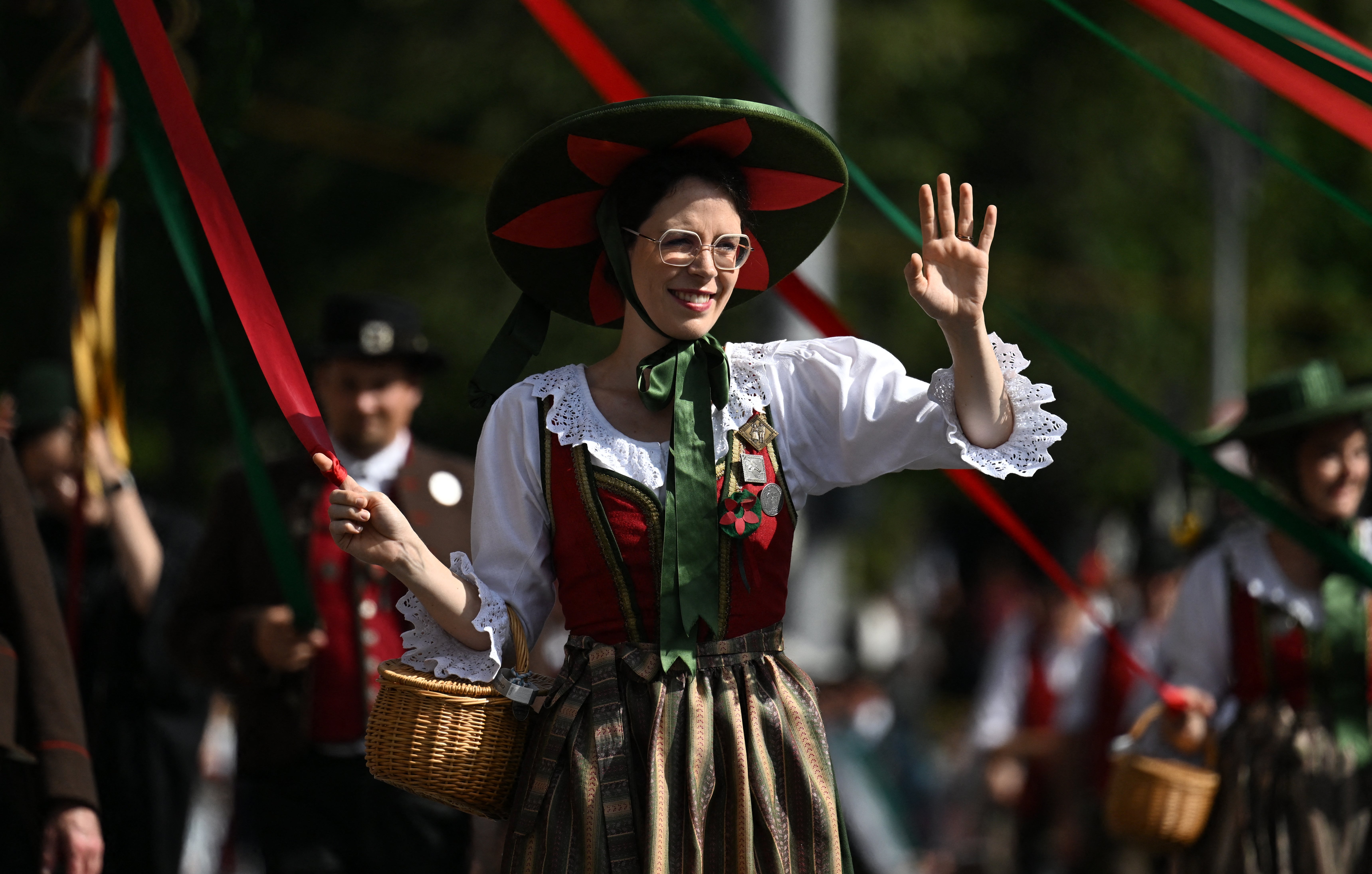 Women dressed in traditional clothing have had their images digitally altered