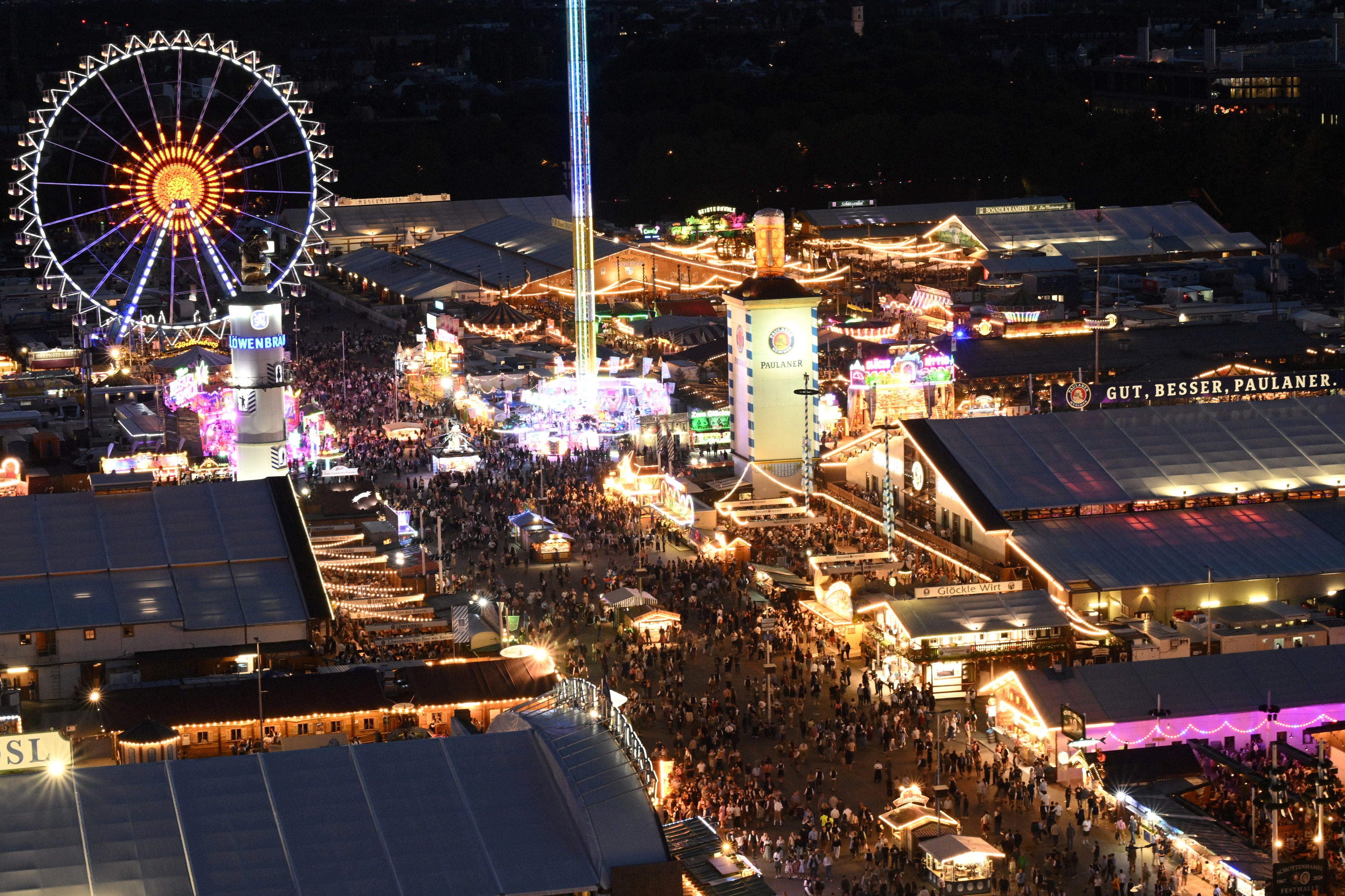 Visitors attend the 191st Oktoberfest, the world's largest beer festival in Munich, Germany, September 28, 2026.