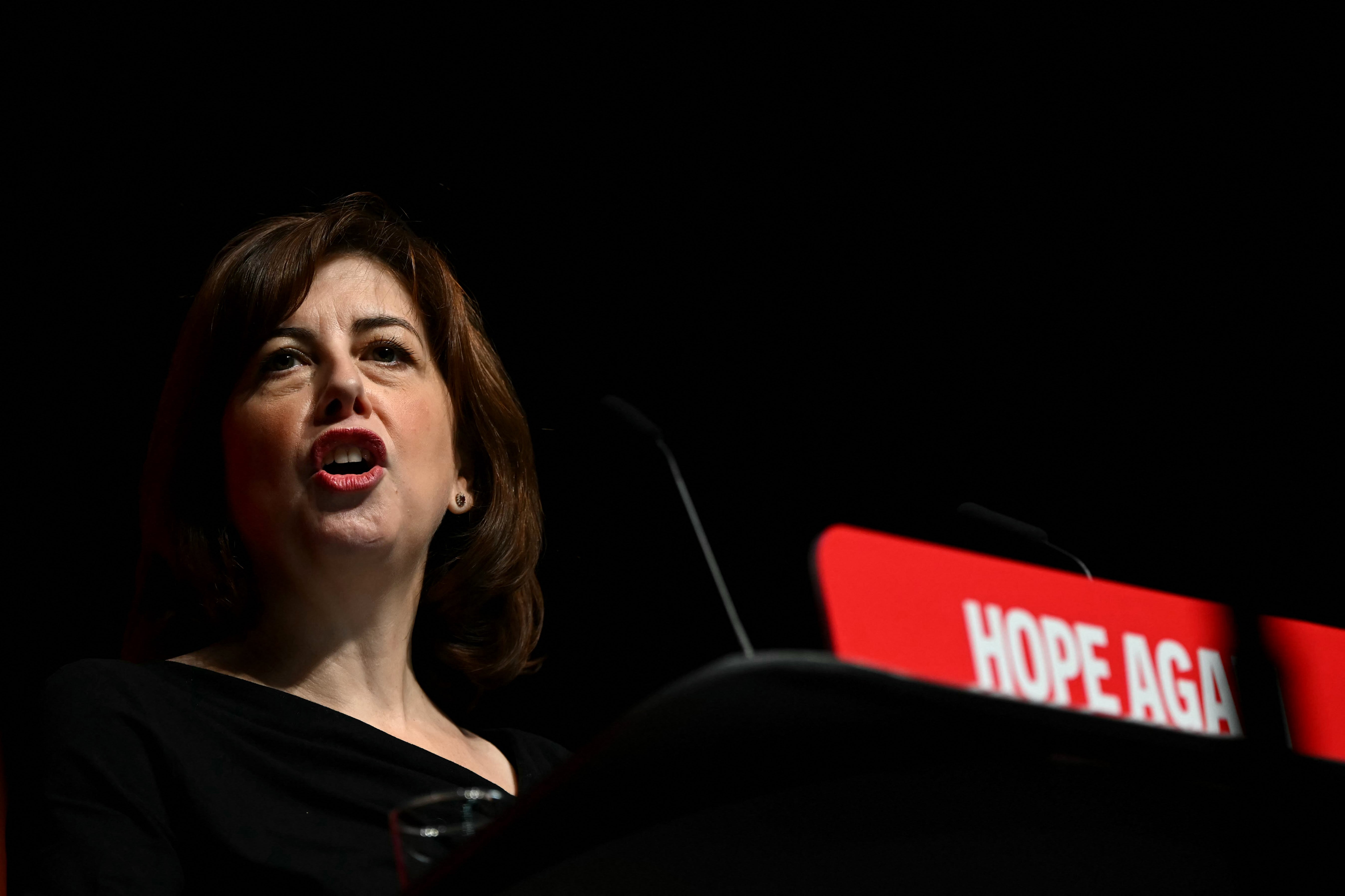 Lucy Powell delivers the closing speech on the final day of the annual Labour Party conference