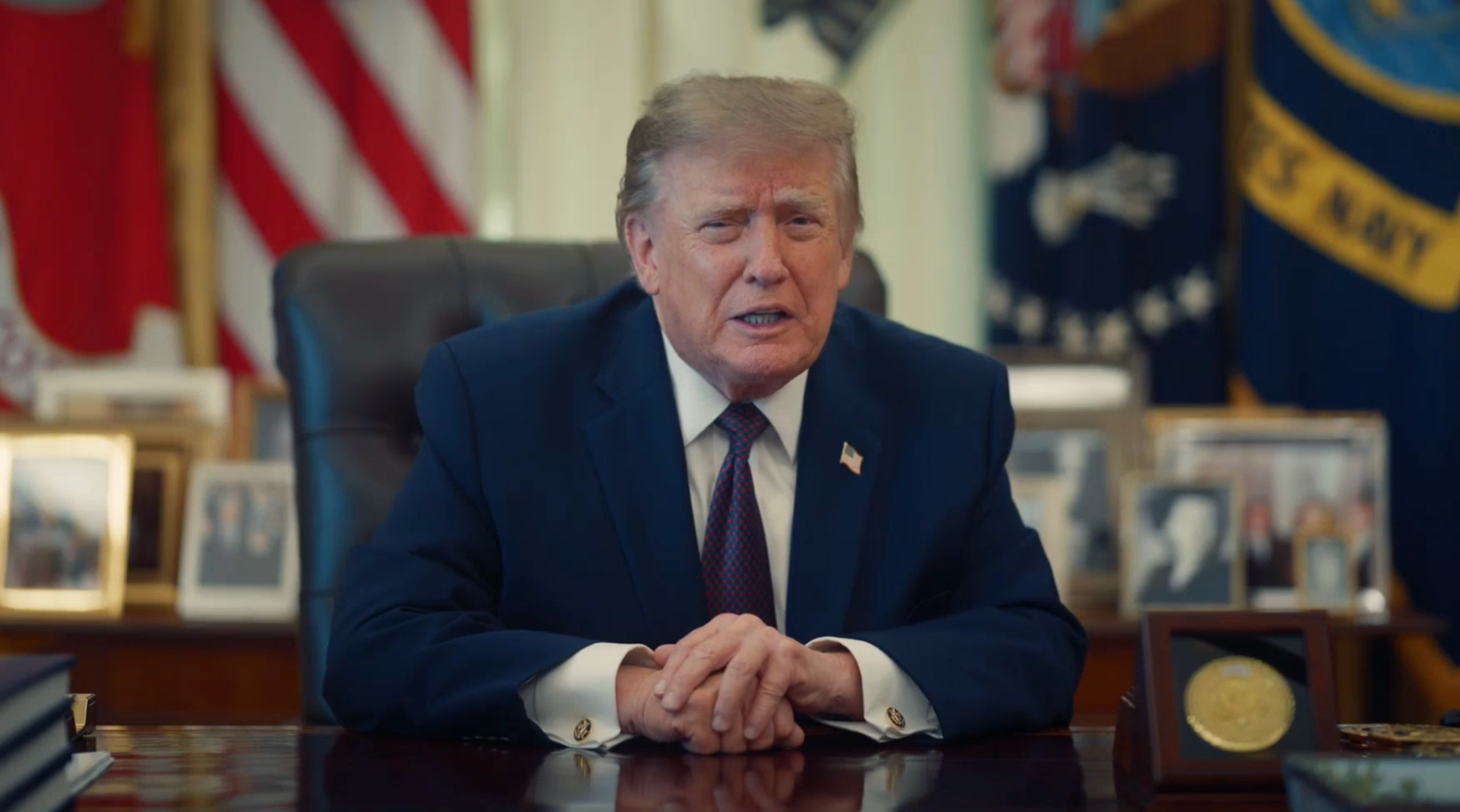 President Donald Trump again pushed his $5,000 checks for every American if midterms go the Republicans' way. It was one of a series of videos he released Saturday morning
