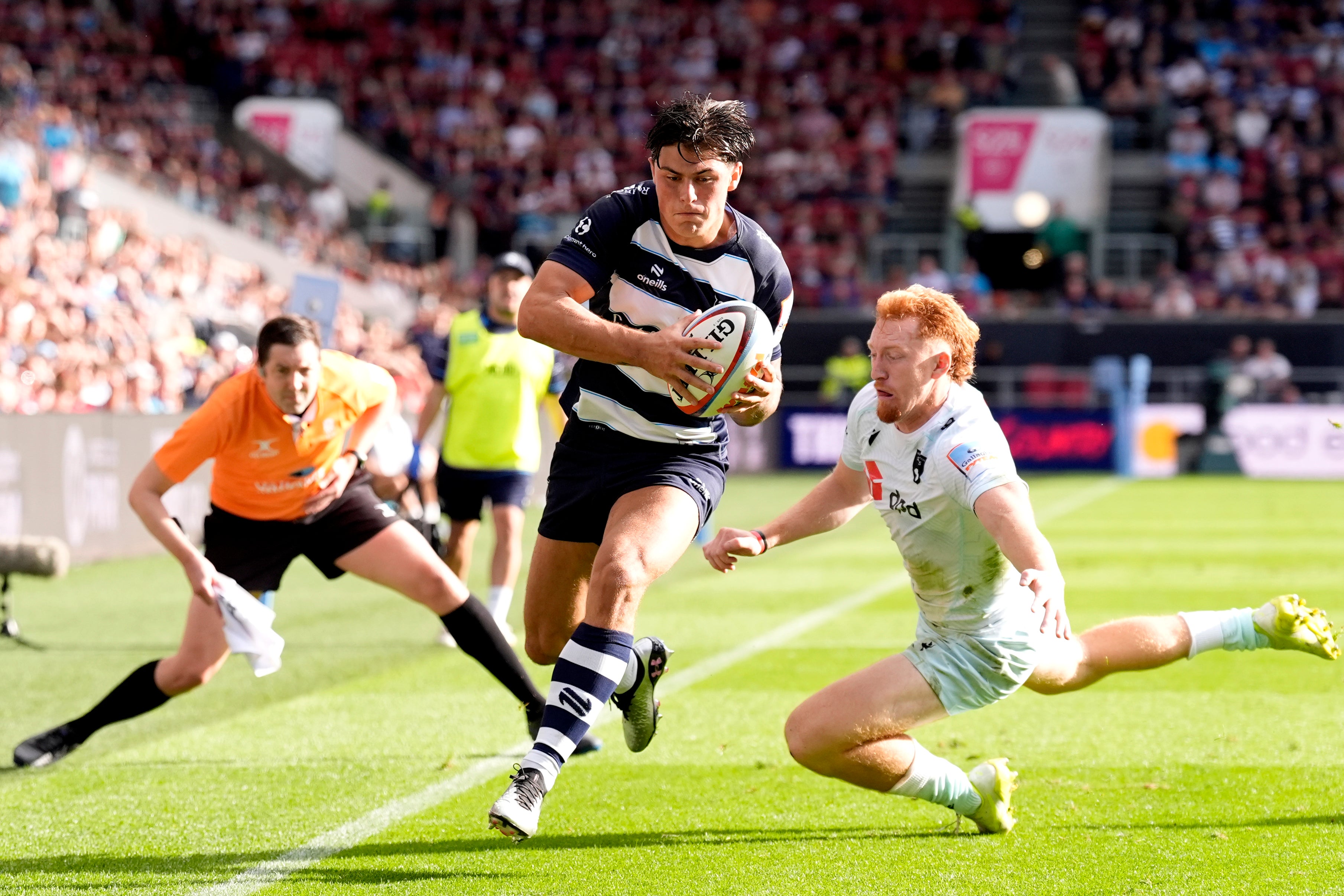 Bristol Bears' Louis Rees-Zammit scored twice (PA)