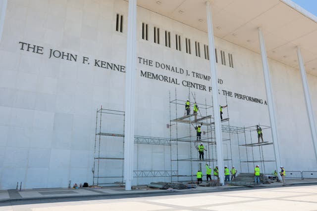 Trump’s comments come after his name was slapped on the John F. Kennedy Center for the Performing Arts in Washington, D.C., and an airport in his new home state of Florida