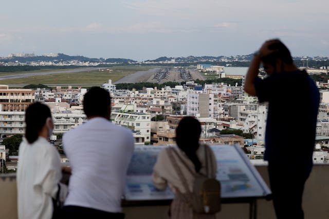The US Marine Corps' Futenma Air Station in Ginowan on the southern island of Okinawa