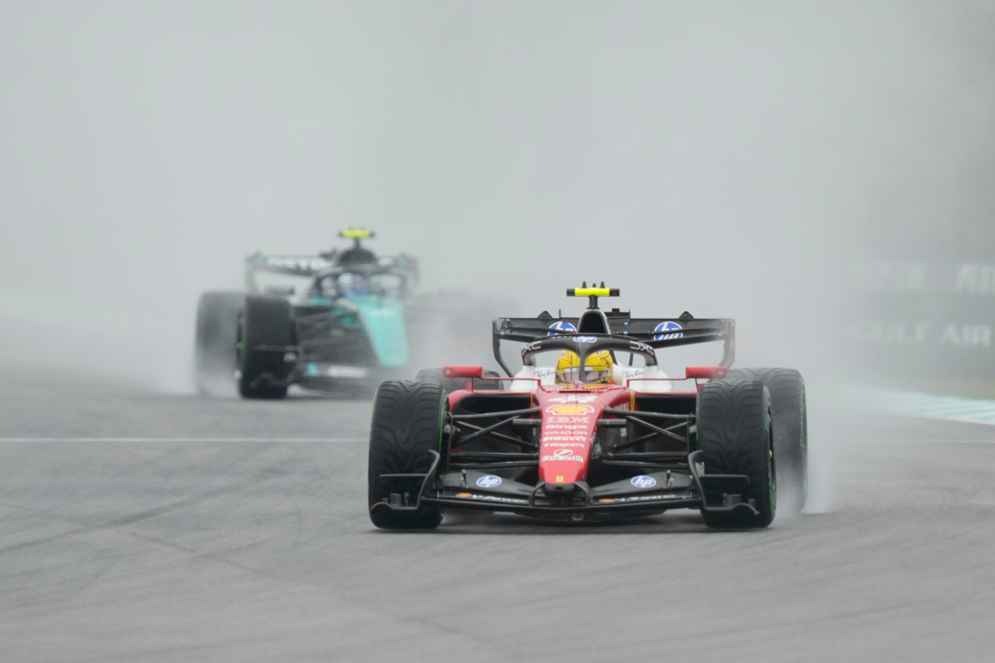 Lewis Hamilton was among those to encounter trouble on the formation lap (AP Photo/Aijaz Rahi) (AP)