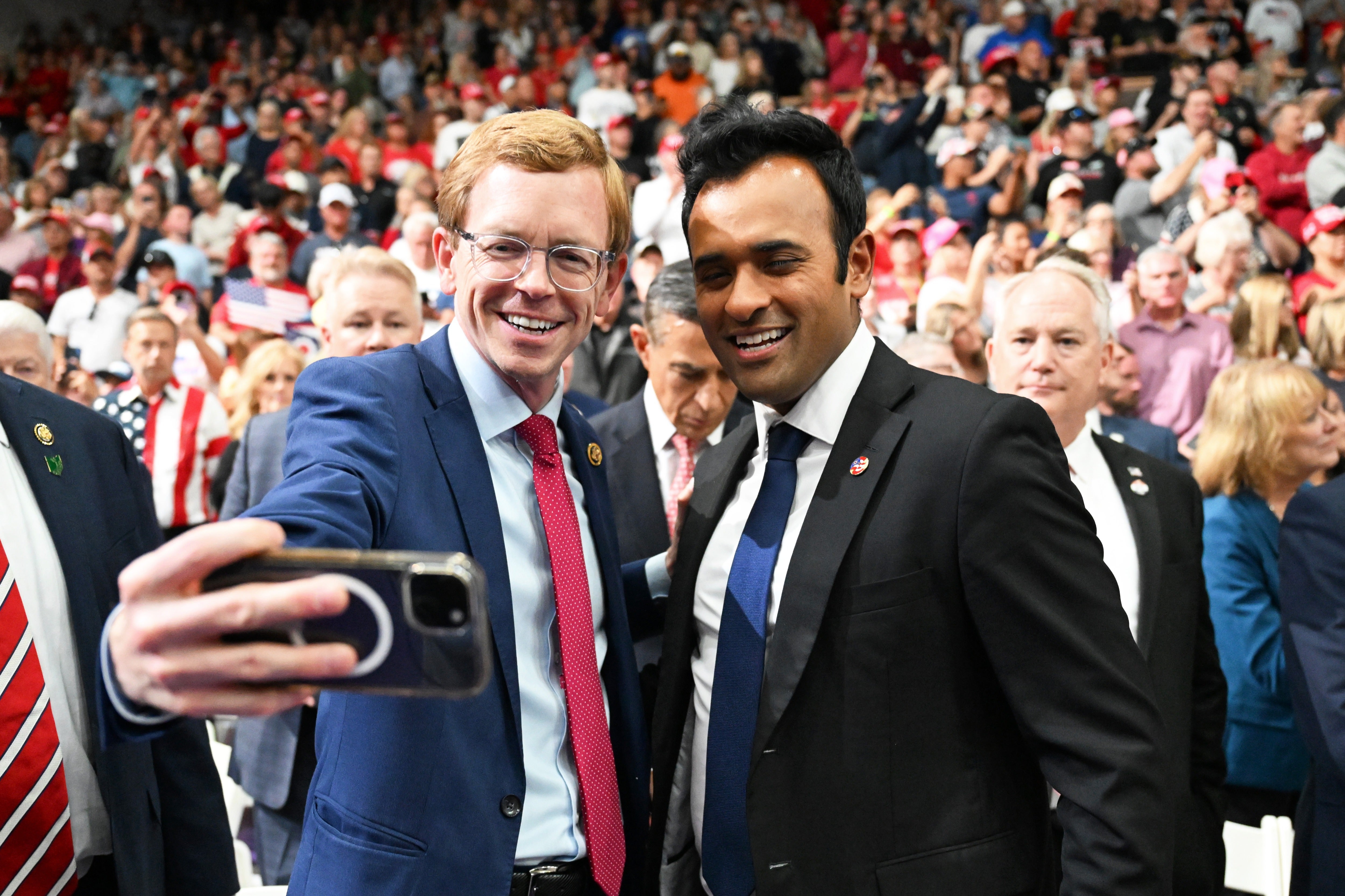 Trump was in Ohio to campaign for Sen. Jon Husted and Ohio gubernatorial candidate Vivek Ramaswamy (pictured) (Getty Images)