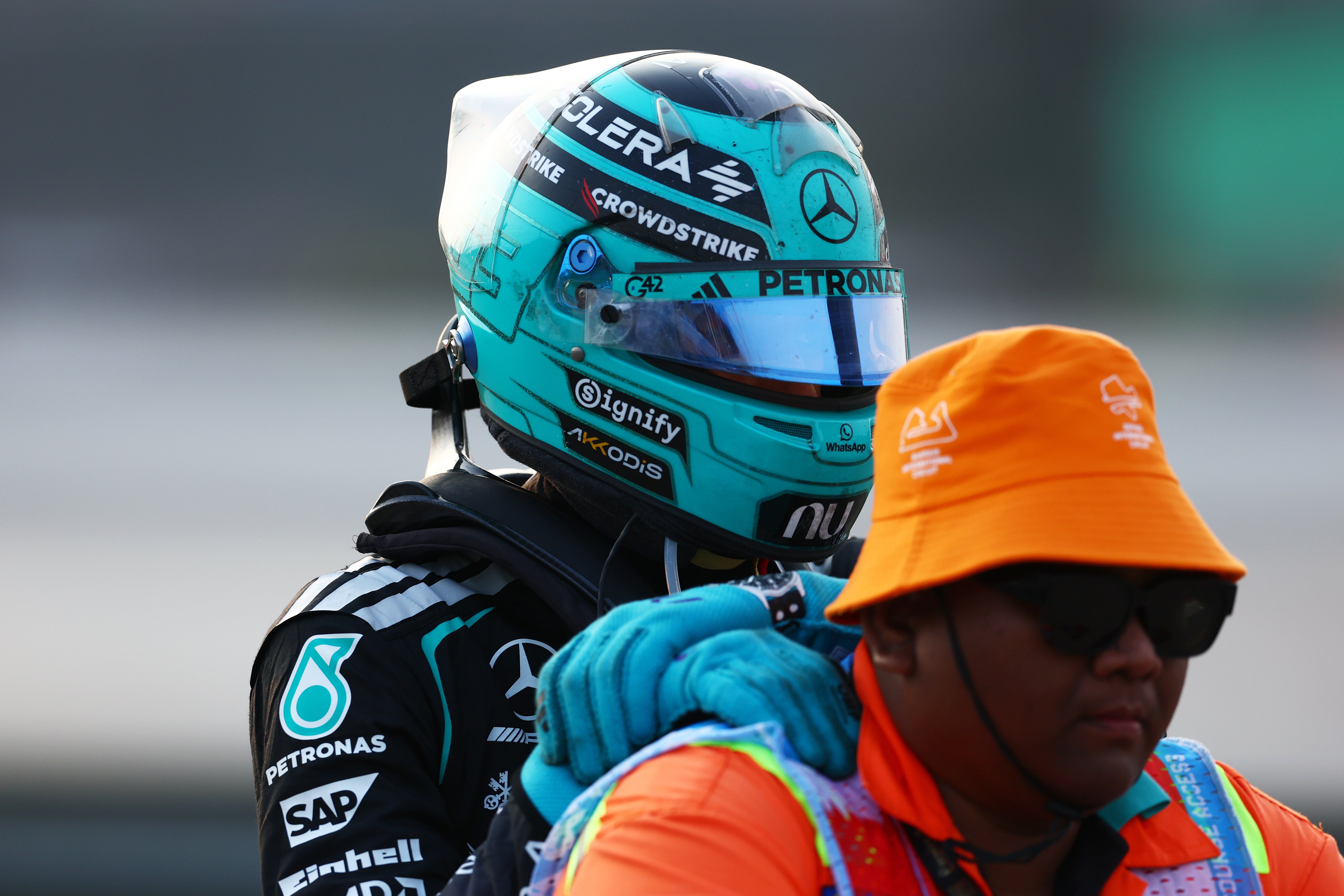 It was Russell's third DNF of the season (Getty)