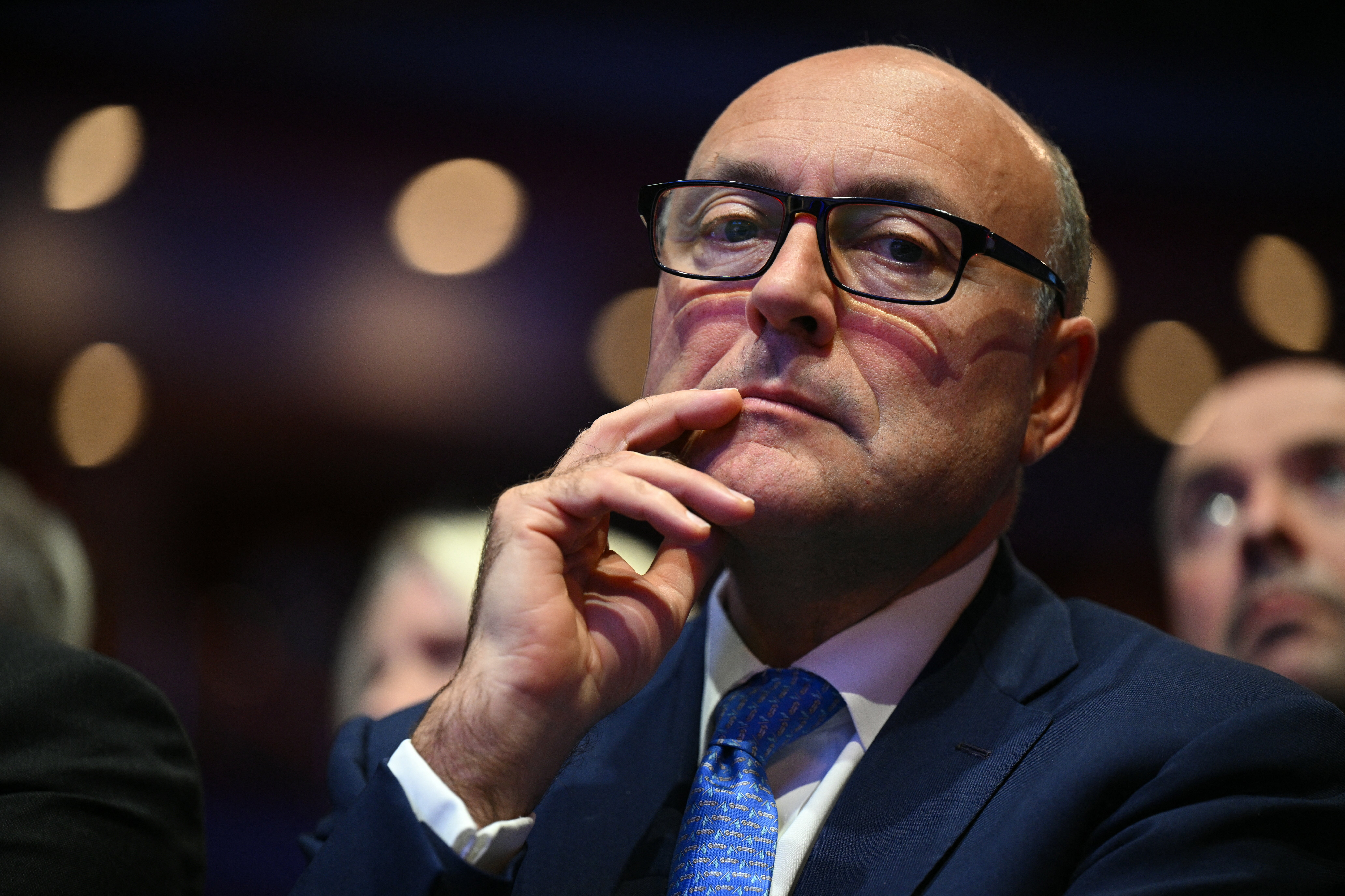 Britain's main opposition Conservative Party Shadow Chancellor of the Exchequer Andrew Griffith