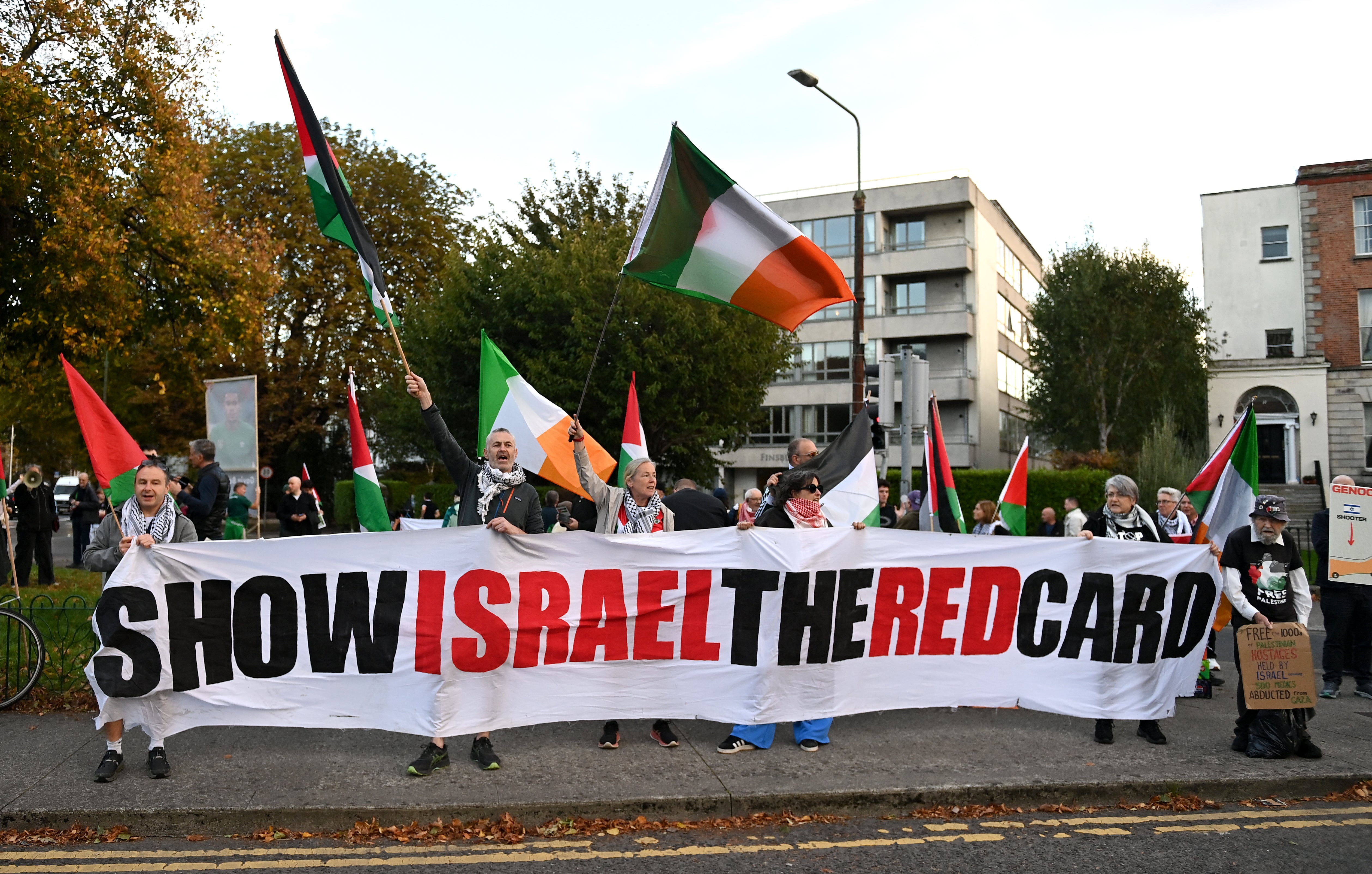 Protesters assembled in Dublin