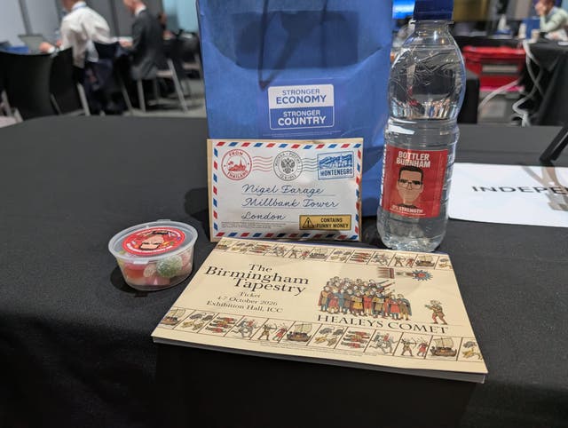 The Conservative Party handed out merchandise to journalists