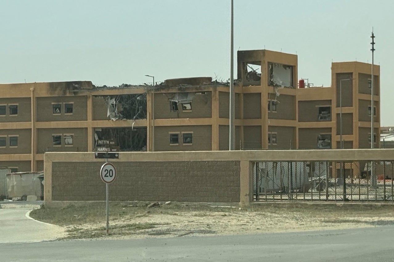 Barracks at Camp Arifjan, a logistics hub for the U.S. Army in the Middle East in southern Kuwait, damaged by Iranian strike in March