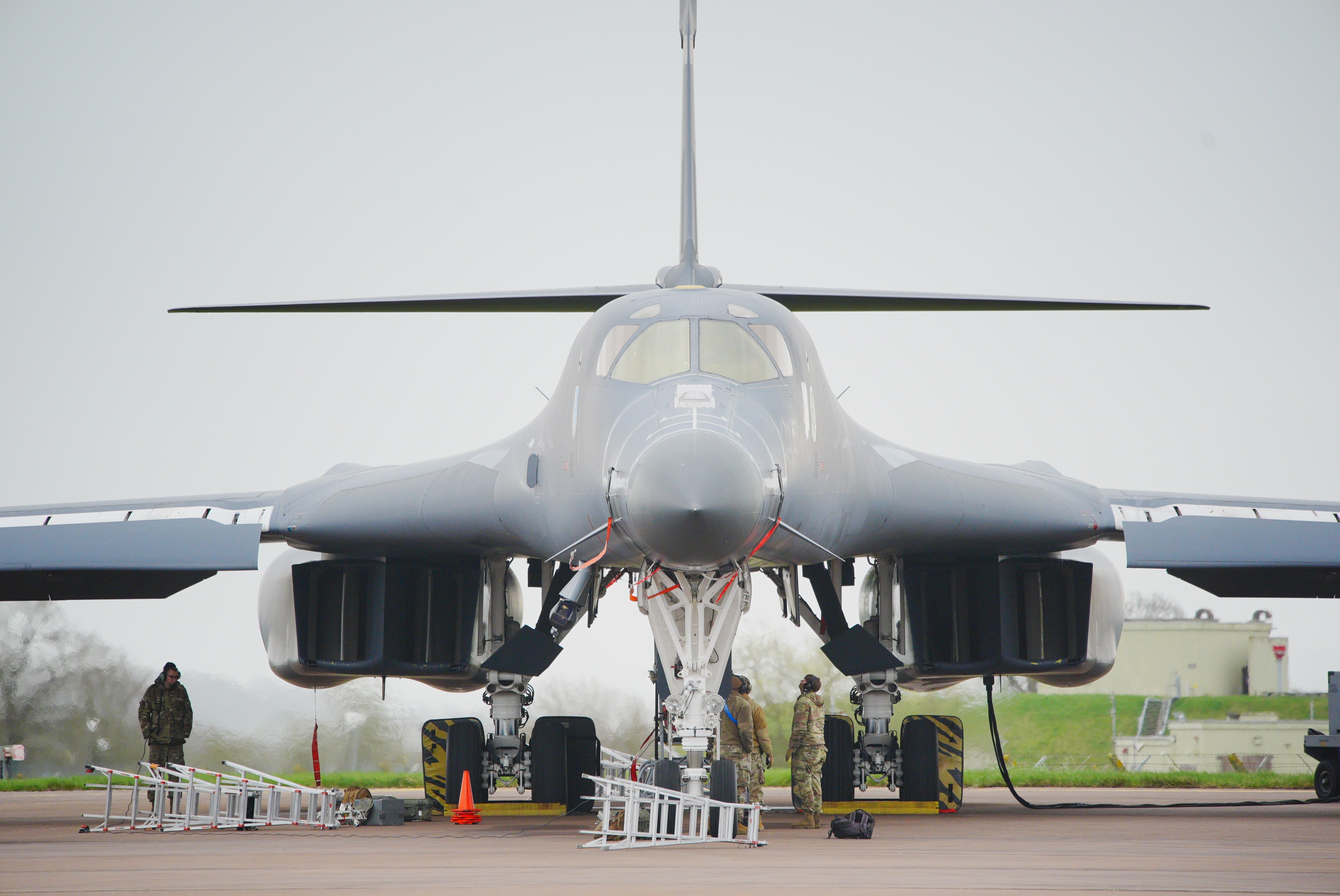 United States Air Force Rockwell B-1 Lancer Bomber at RAF Fairford in Gloucestershire