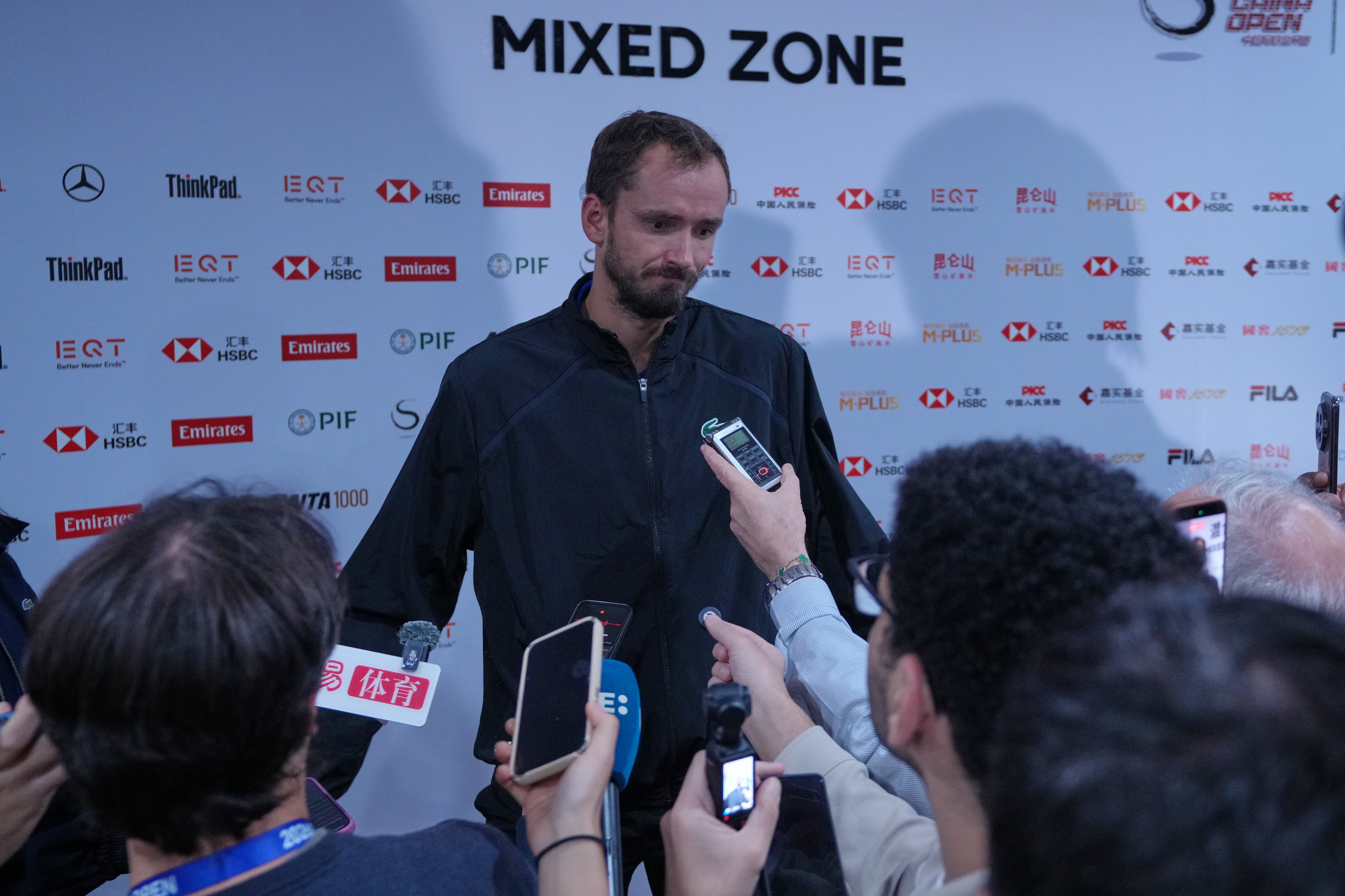 Daniil Medvedev after being disqualified from his semi-final with Novak Djokovic