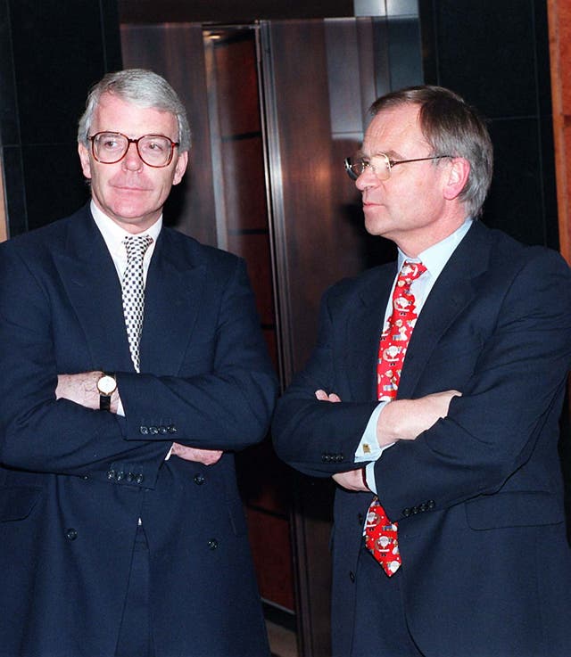 Archer with John Major, left, in 1996