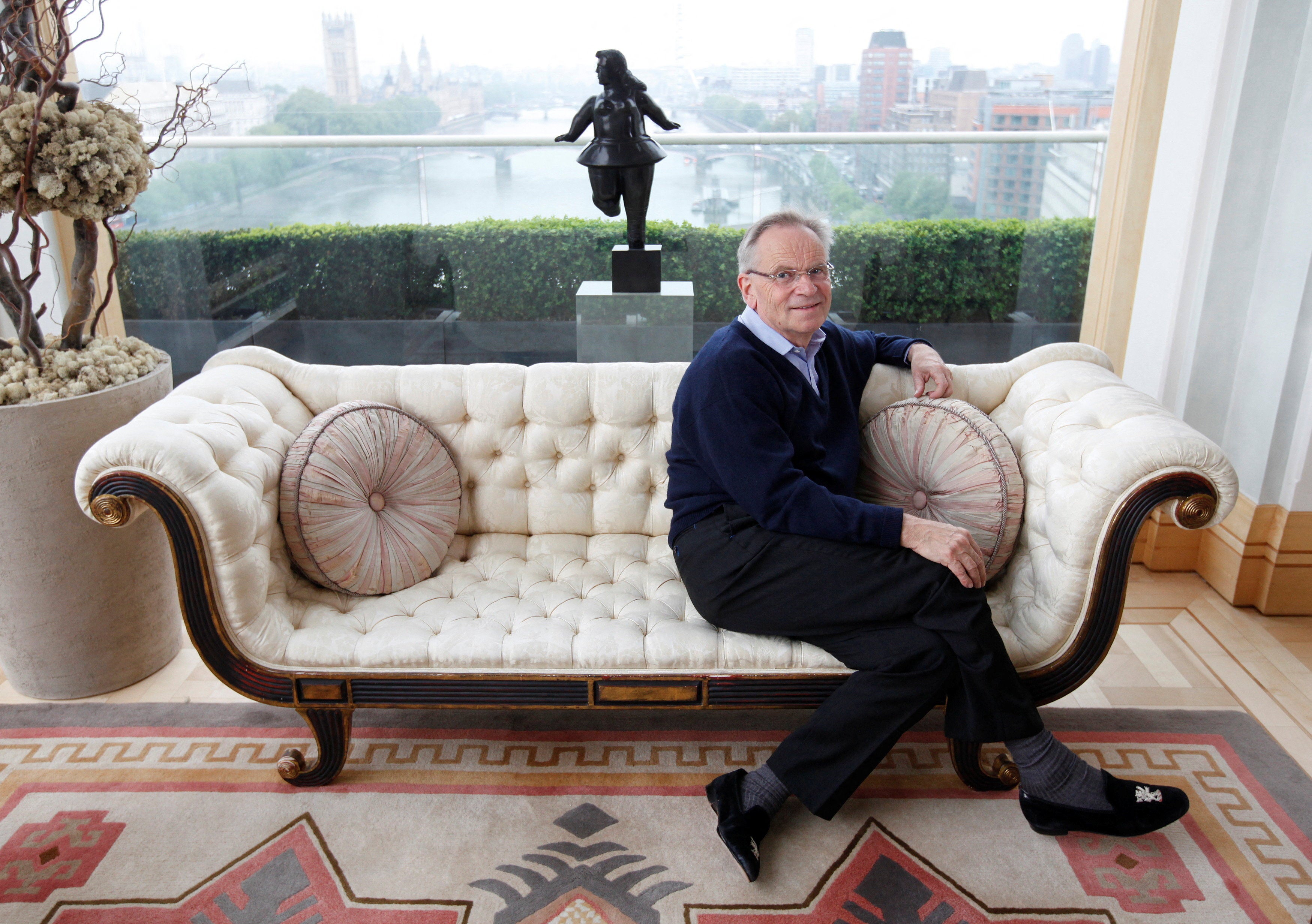Jeffrey Archer at his flat in London.