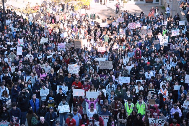 Monday’s ‘Justice for Survivors’ protest was organized by more than a dozen student organizations, including Students for a Democratic Cornell