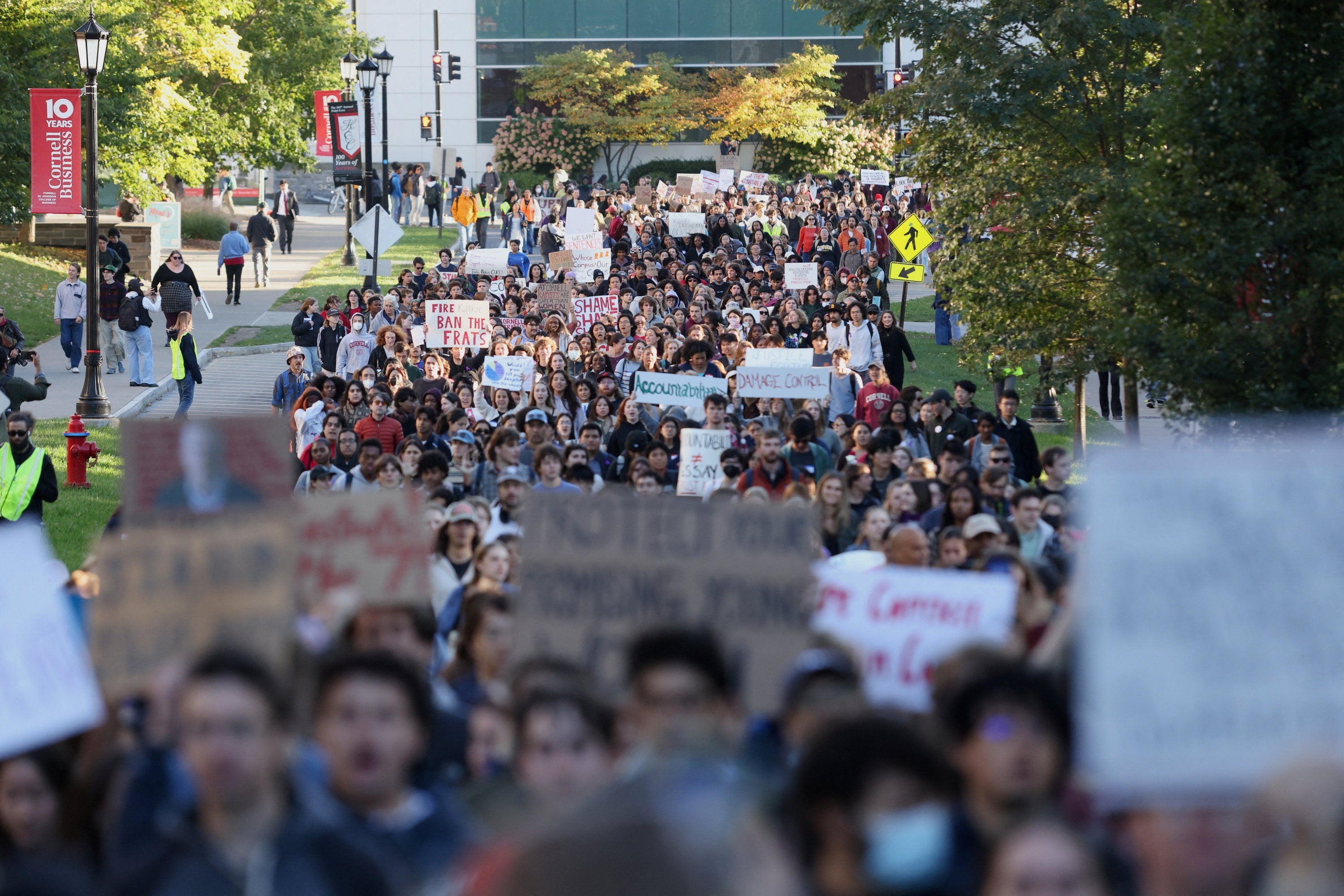 Students have held large-scale protests on Cornell’s campus in response to the university’s handling of the case