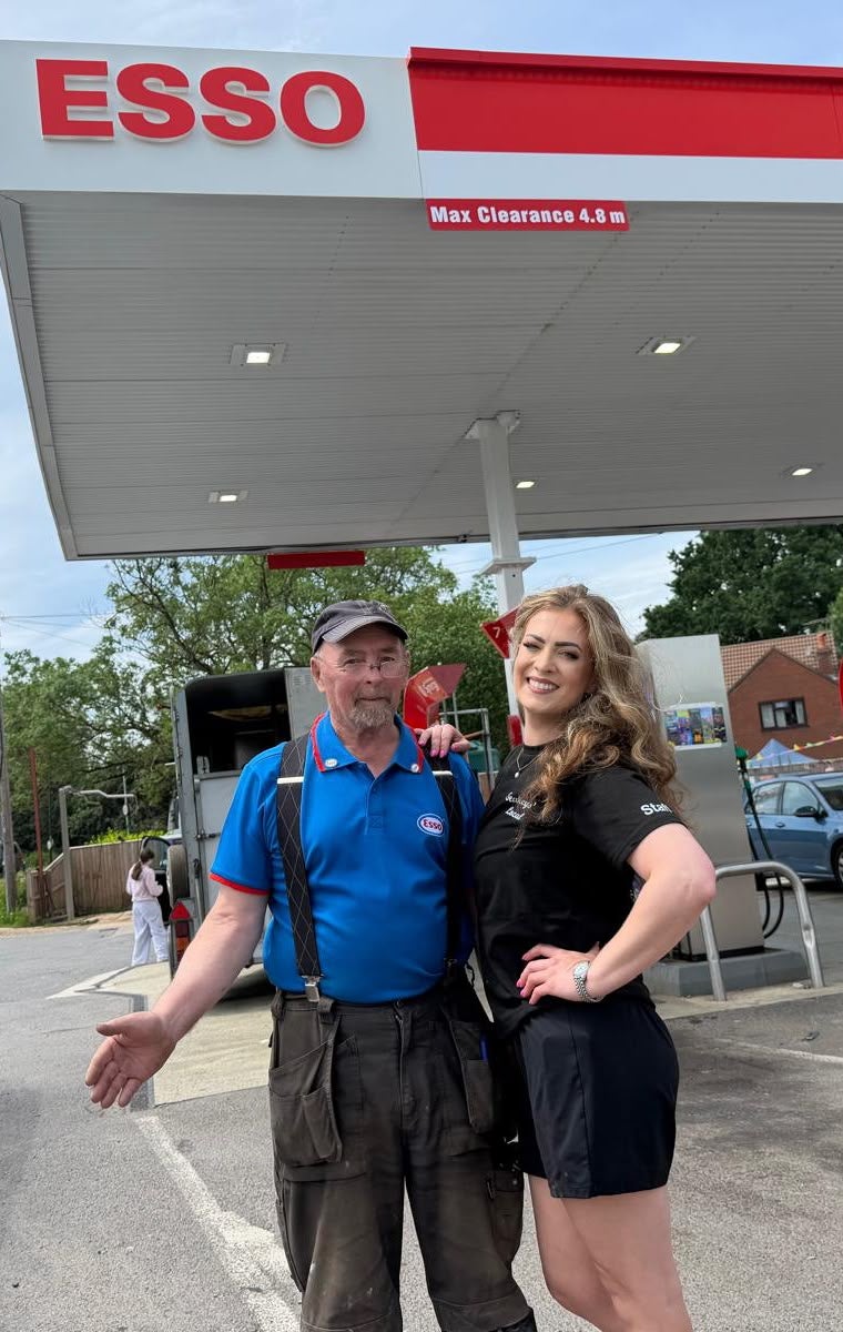 Samantha Sealey with her father Mike who both run Berkeley Service Station on the A38 in Gloucestershire. The station has been hit by a rise in bilking incidents