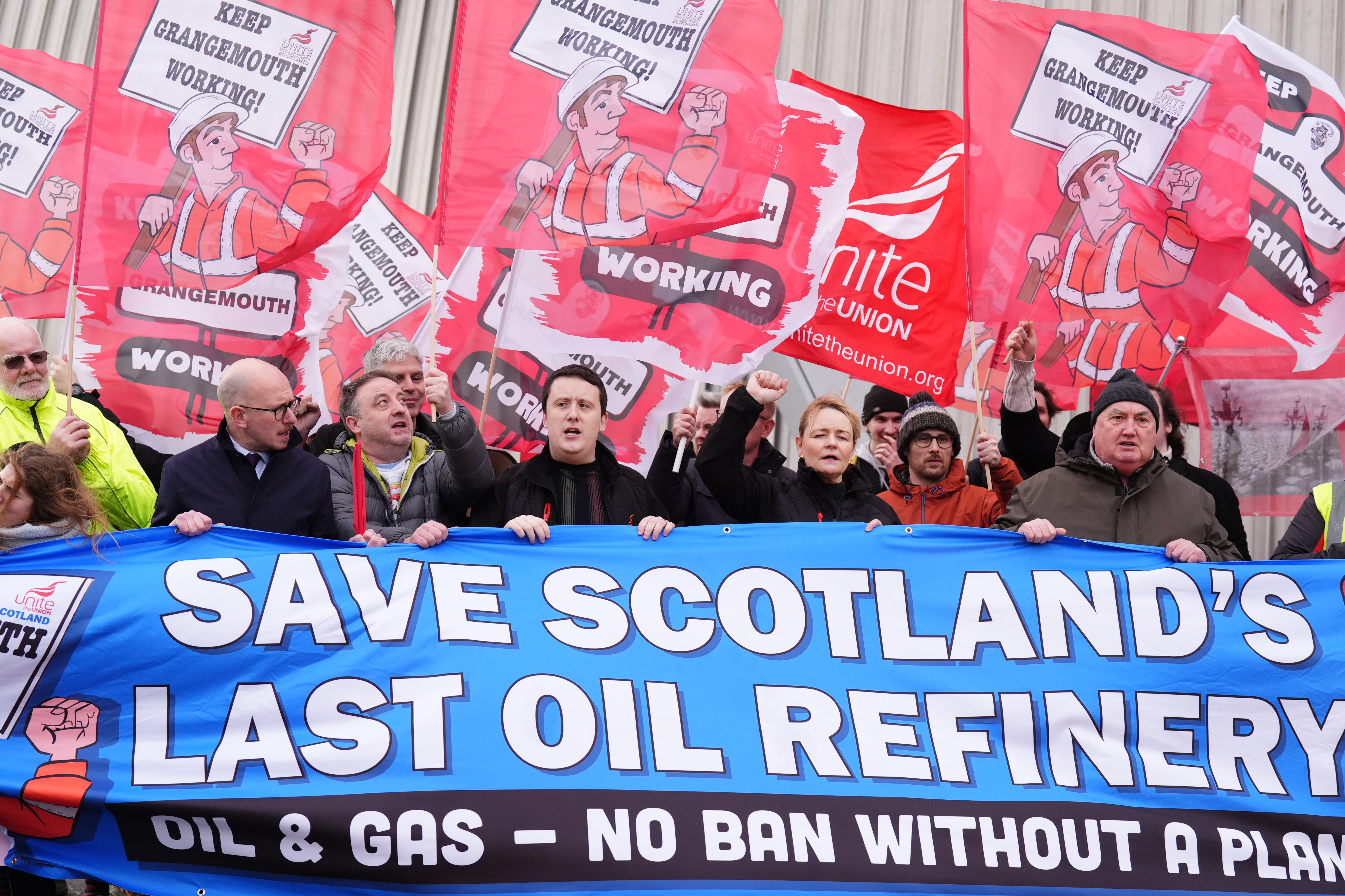 More than 400 workers lost their jobs as the Grangemouth oil refinery, Scotland’s last, closed a year ago (PA)