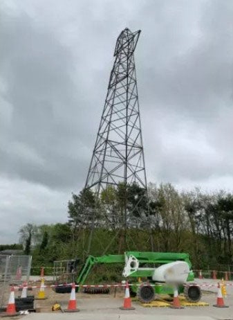 The pylon where Gavin Pugh had his accident