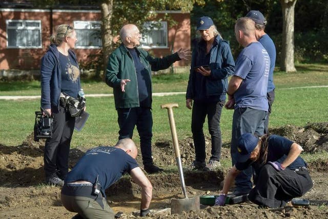 Archaeologists conduct a three-day excavation at the site of the Hospital of the Holy Innocents on South Common in Lincoln