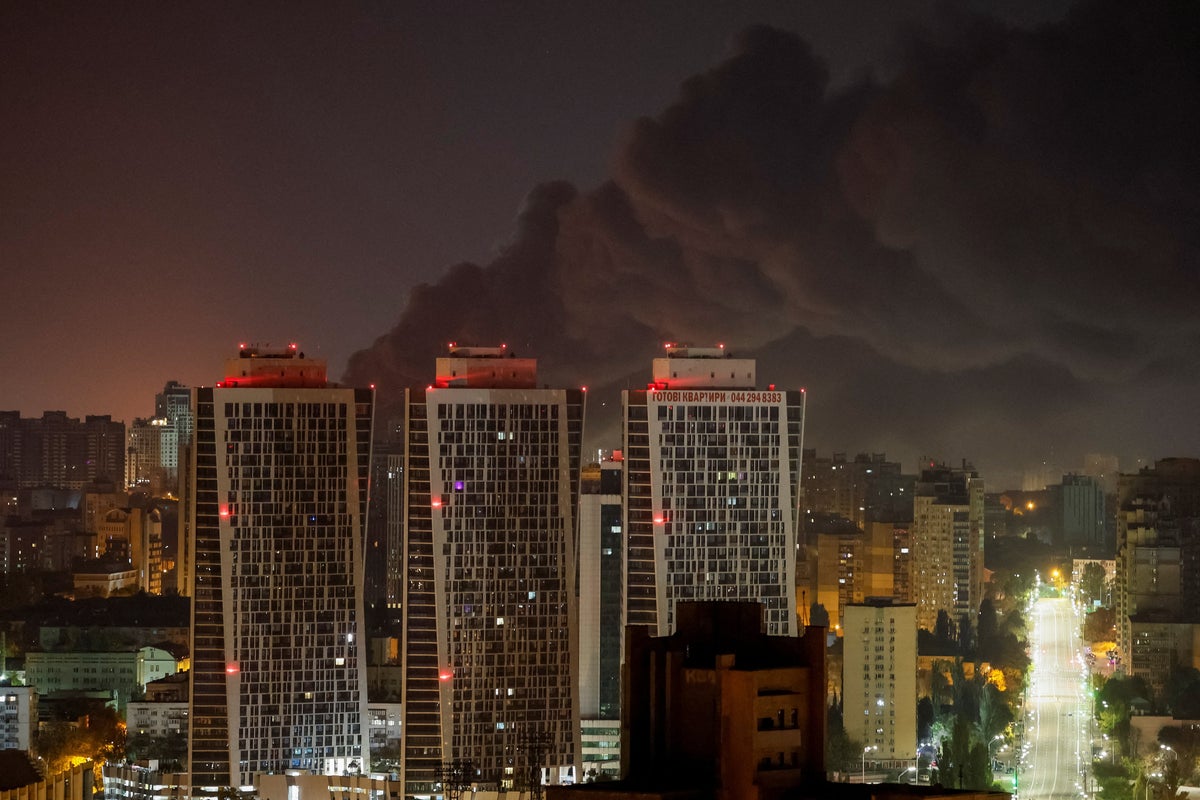 Overnight Russian strikes on Kyiv kill two on Putin’s birthday
